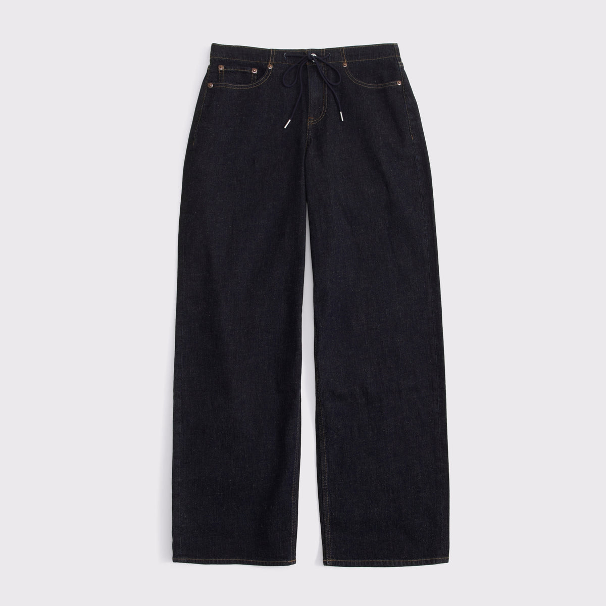 Abercrombie Curve Love Linen-Blend Low Rise Ultra Loose Drawstring Jean
