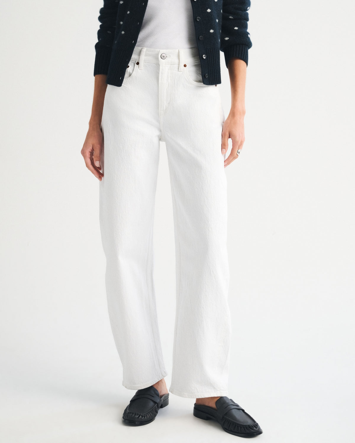 Abercrombie High Rise Barrel Jean