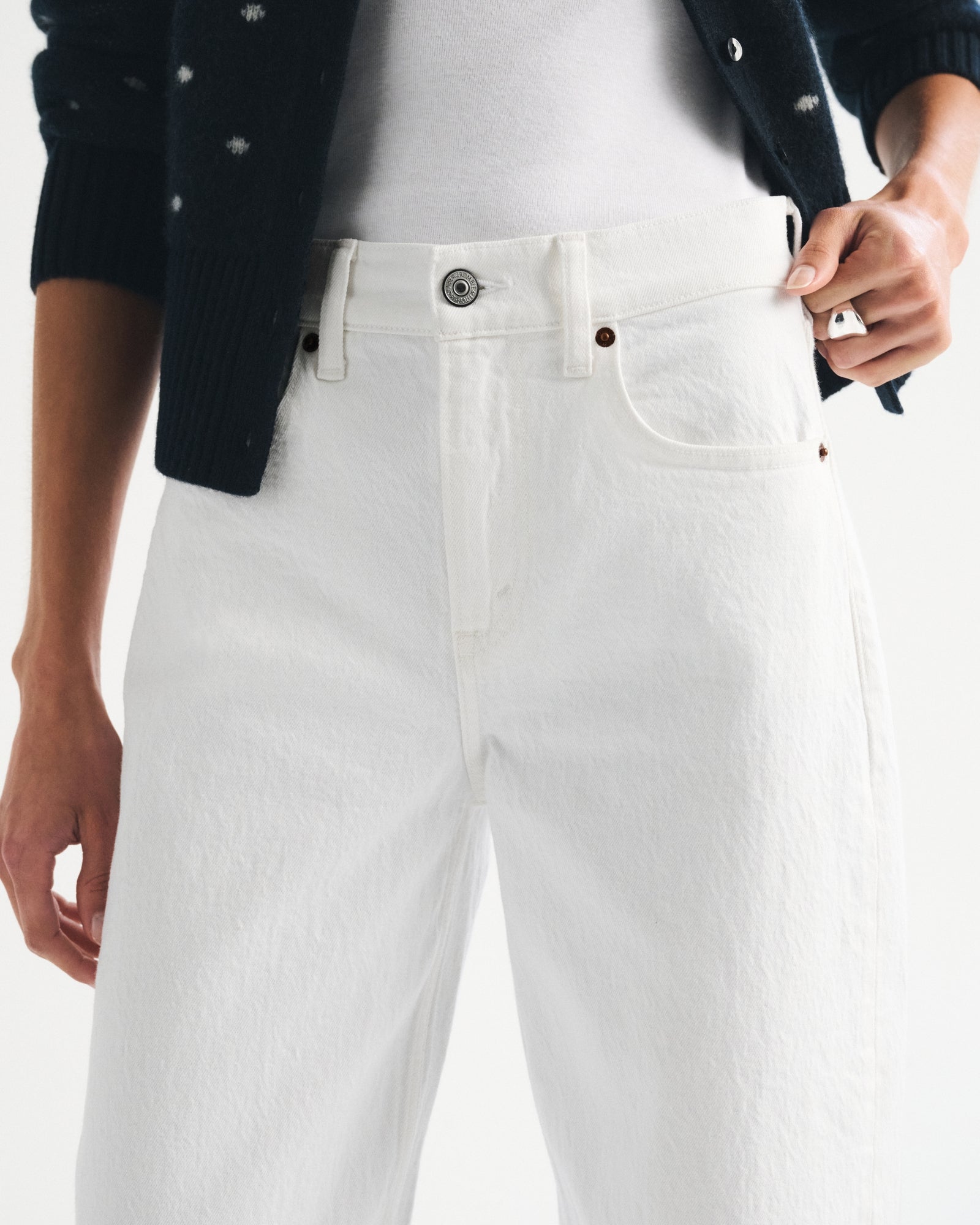 Abercrombie High Rise Barrel Jean