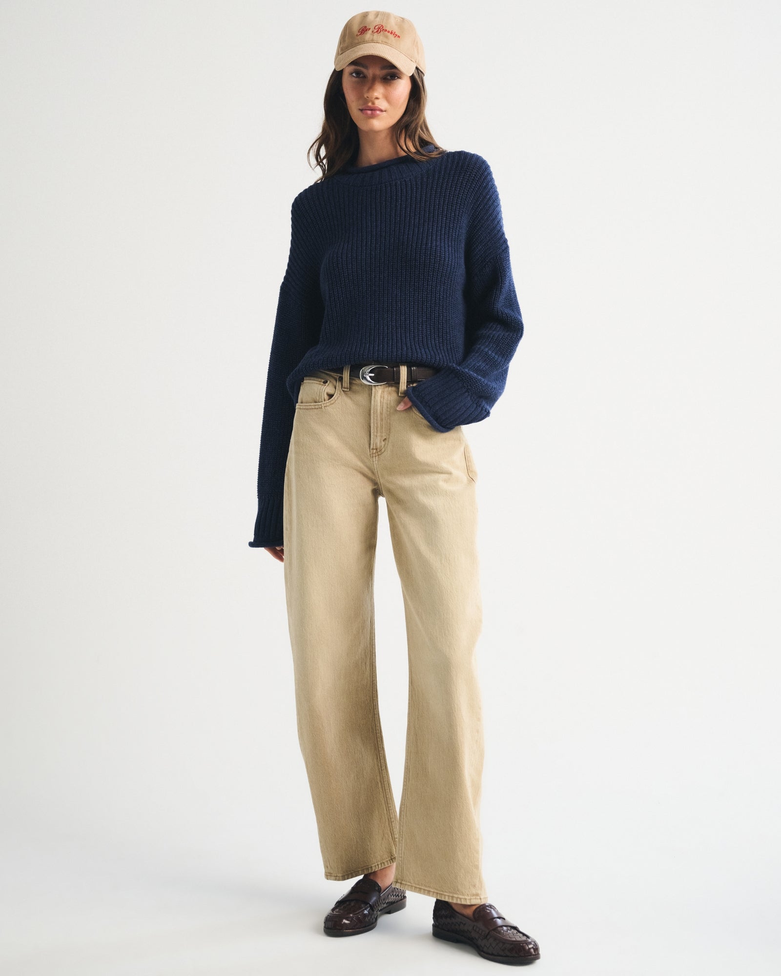 Abercrombie High Rise Barrel Jean