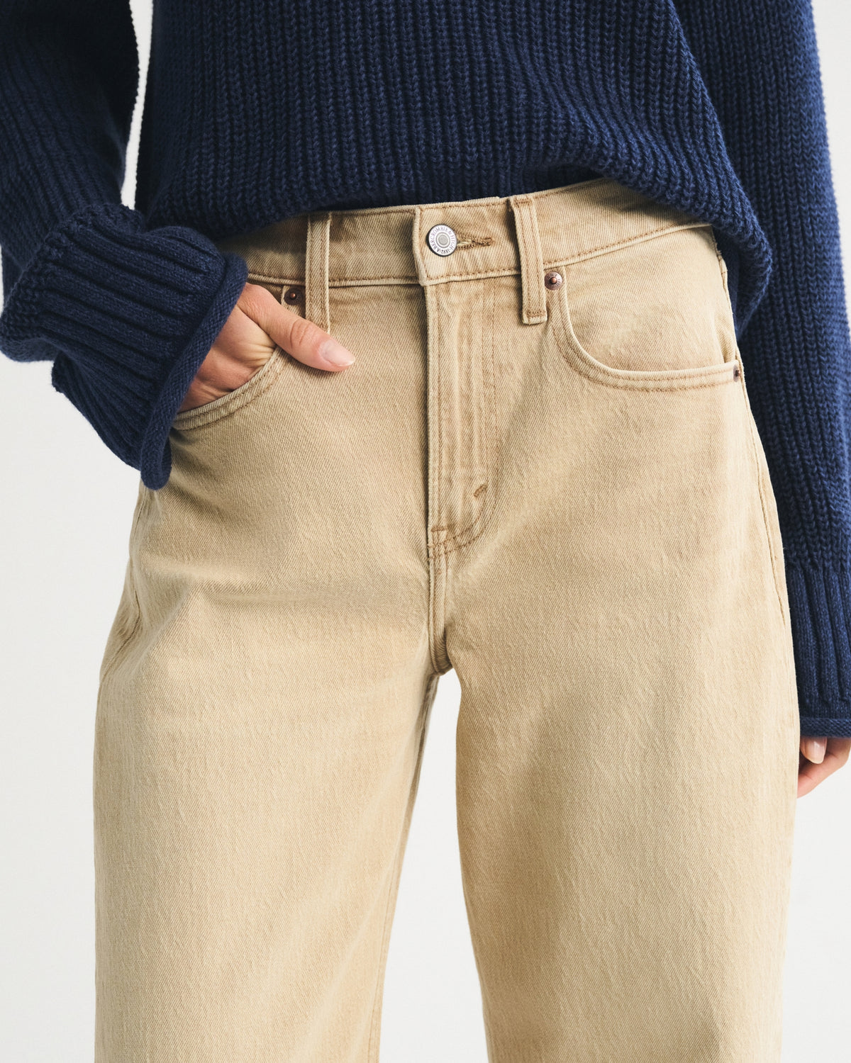 Abercrombie High Rise Barrel Jean