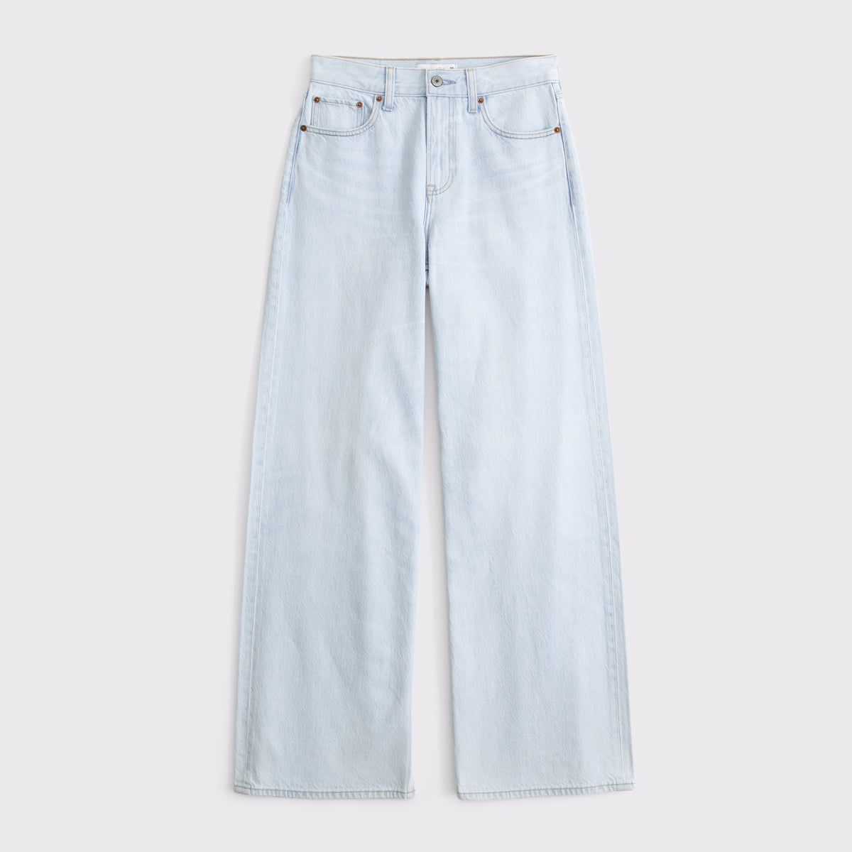 Abercrombie High Rise Wide Leg Fish Embroidered Jean