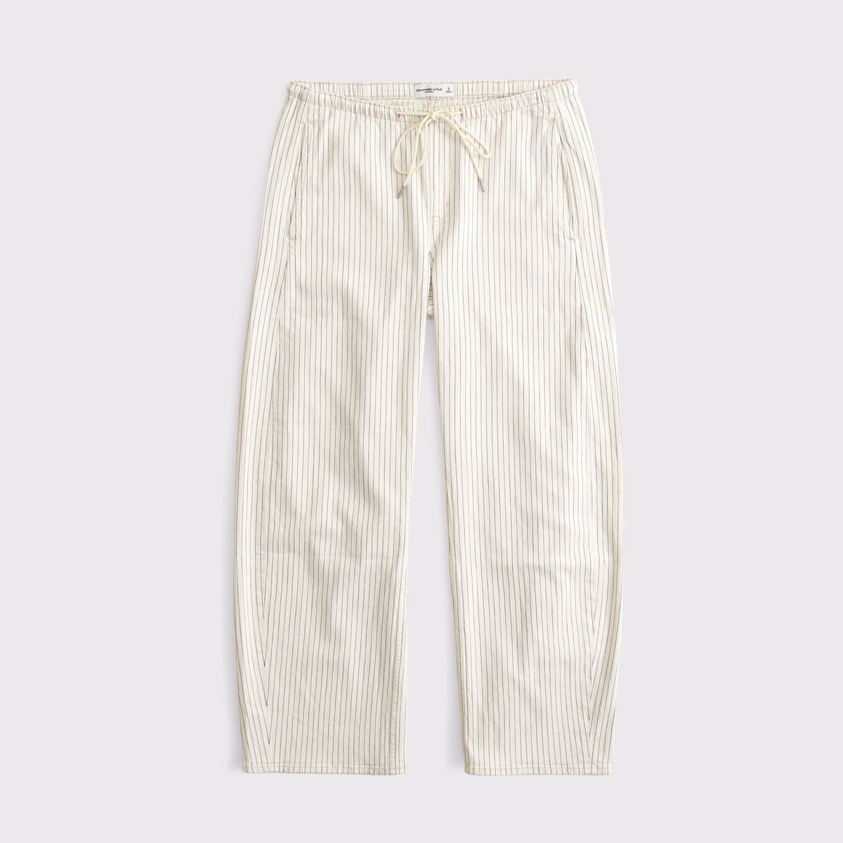 Abercrombie Linen-Blend Denim Pull-On Barrel Jean