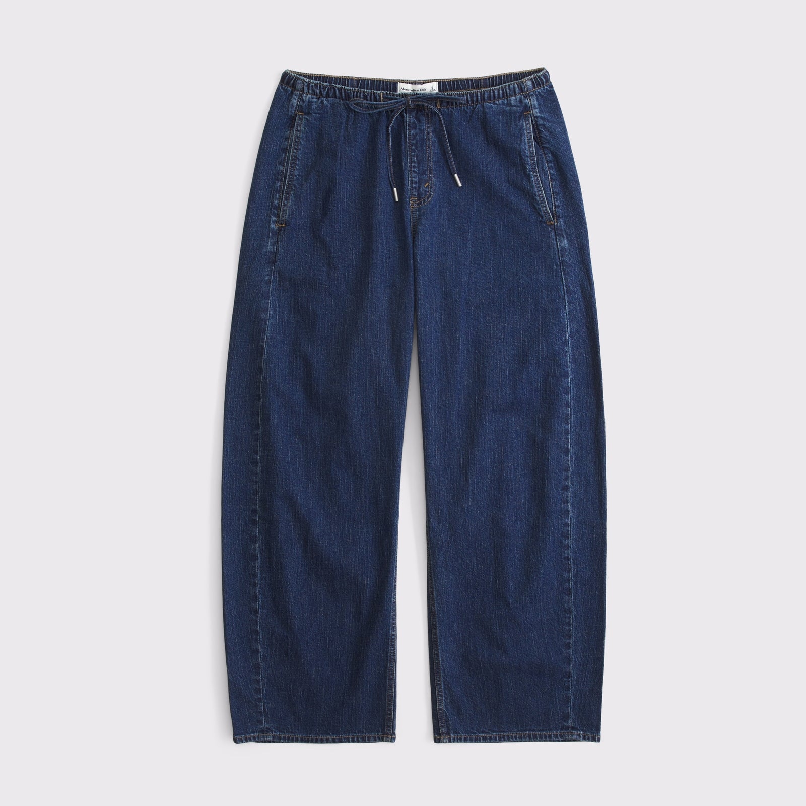 Abercrombie Linen-Blend Denim Pull-On Barrel Jean