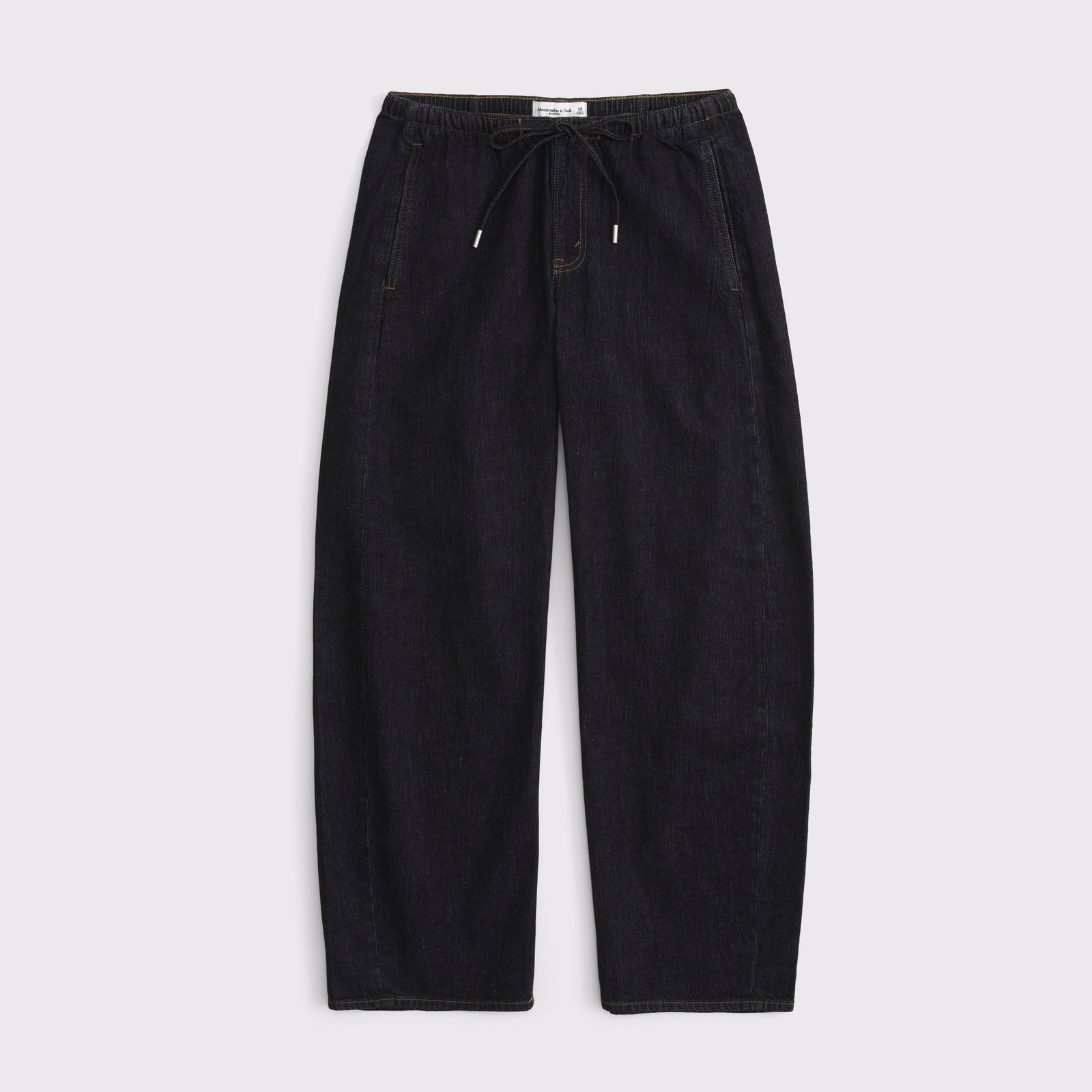 Abercrombie Linen-Blend Denim Pull-On Barrel Jean
