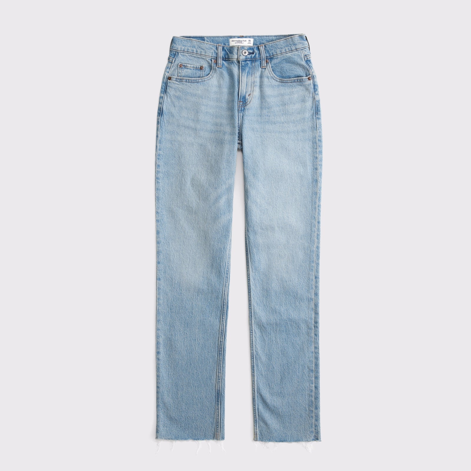 Abercrombie Mid Rise 90s Straight Frayed Hem Jean