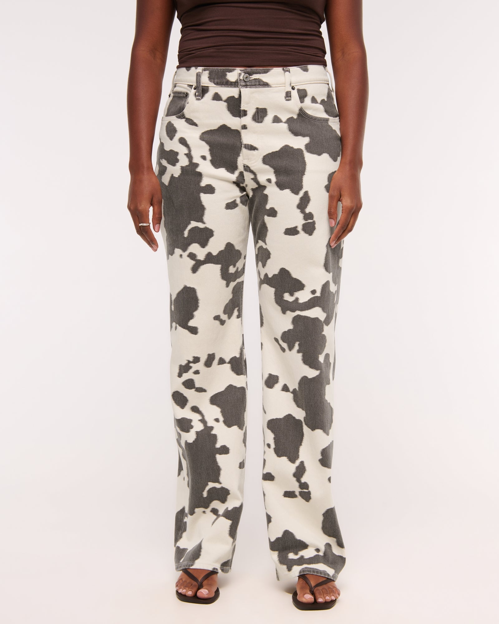 Abercrombie High Rise 90s Relaxed Pony Print Jean