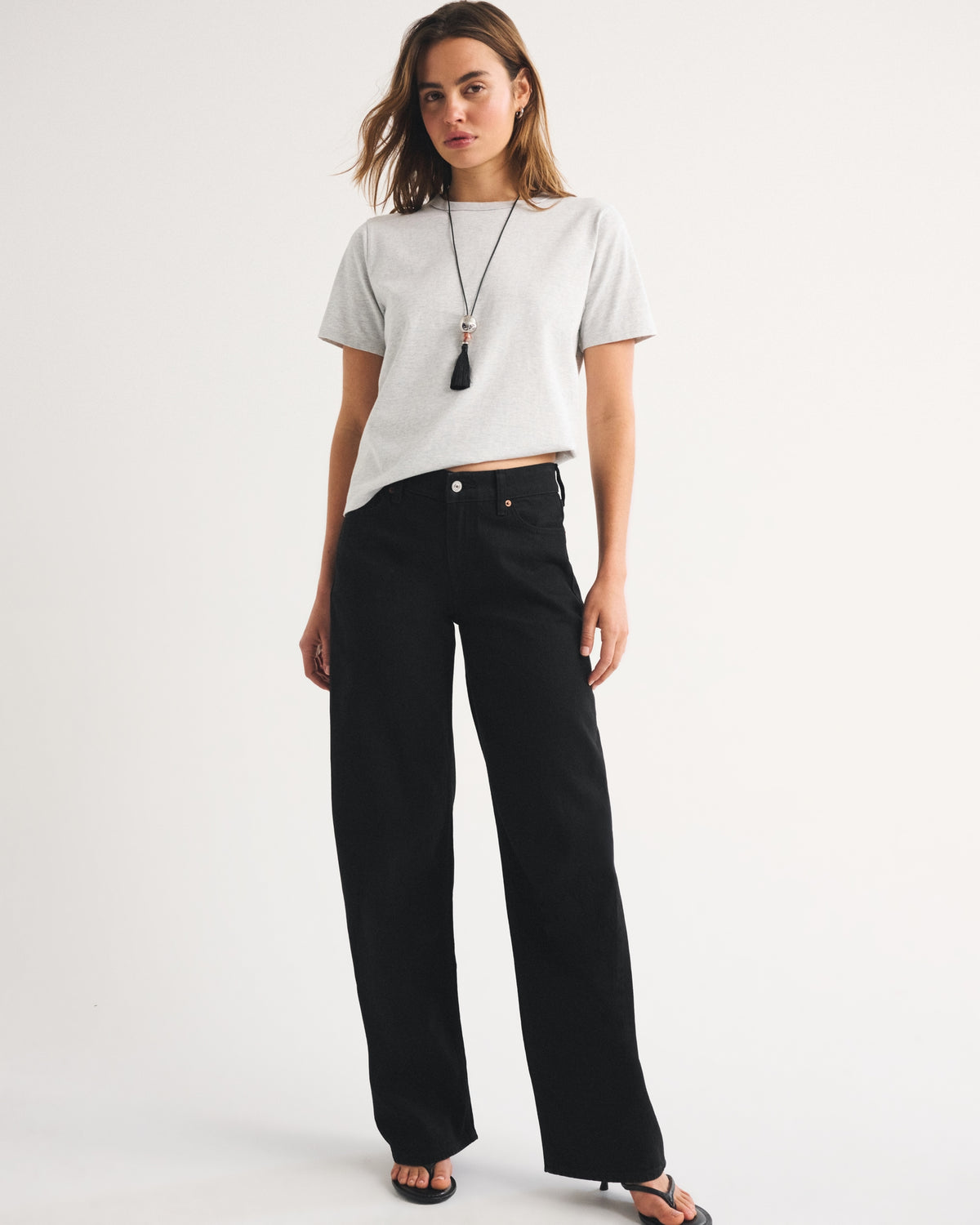 Abercrombie Low Rise Ultra Loose Cuffed Hem Jean