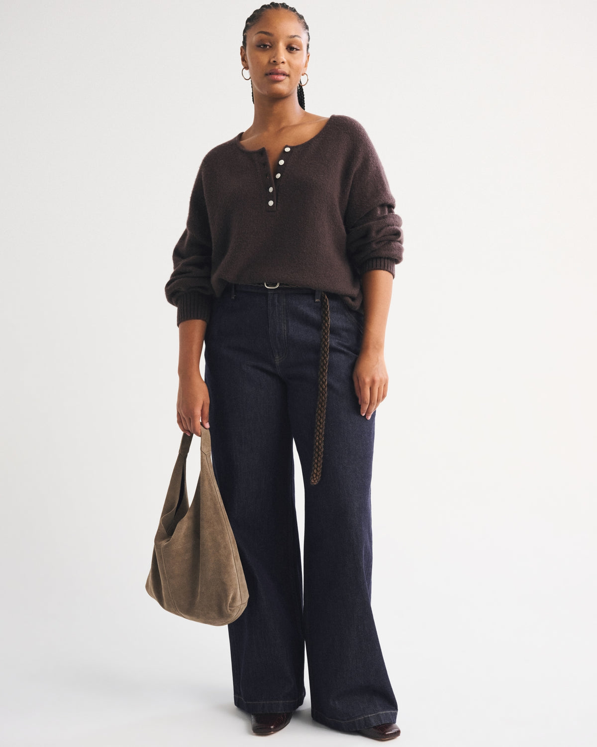 Abercrombie Curve Love High Rise Wide Leg Trouser Jean