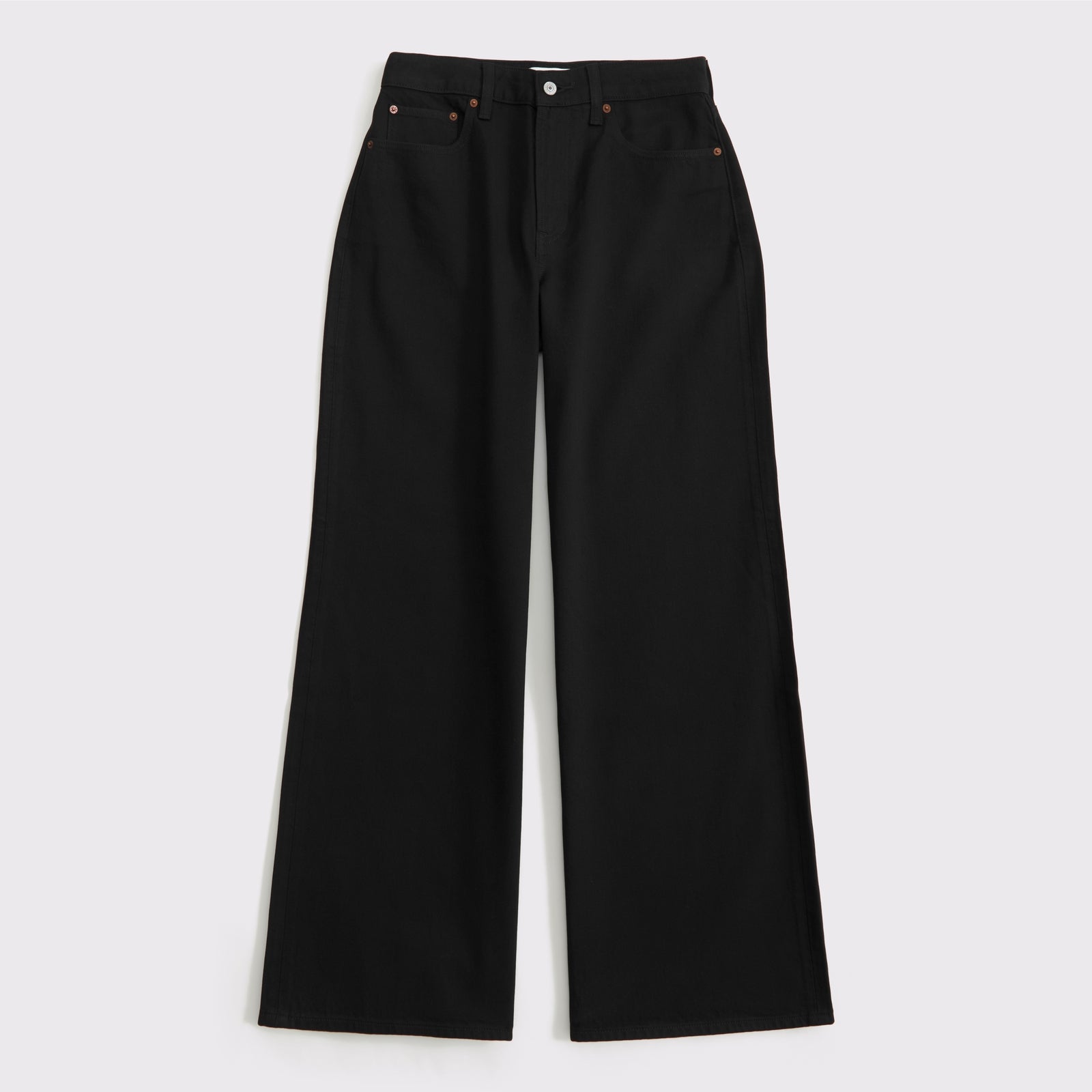 Abercrombie Curve Love High Rise Wide Leg Fish Embroidered Jean