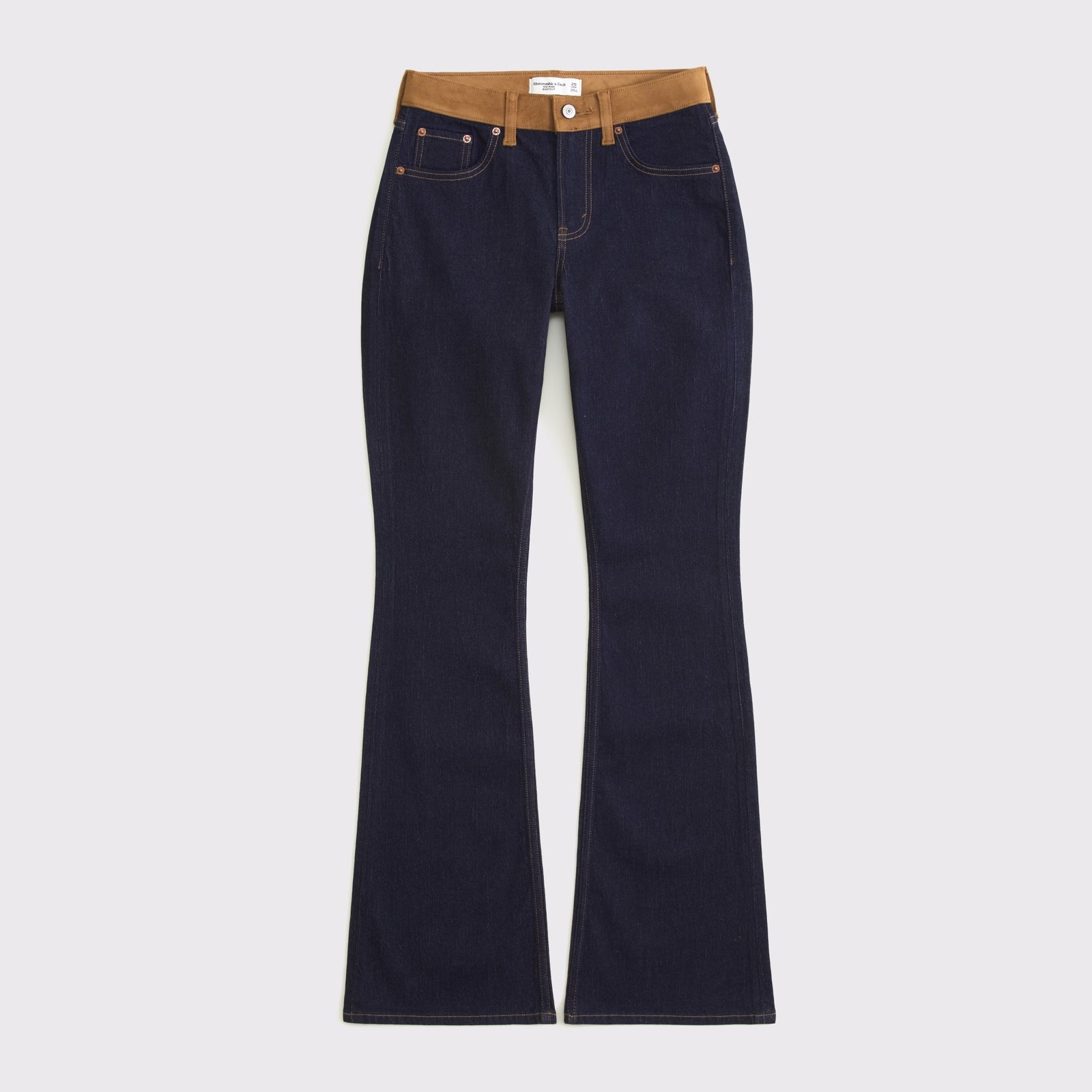Abercrombie Curve Love Mid Rise Bootcut Frayed Hem Jean