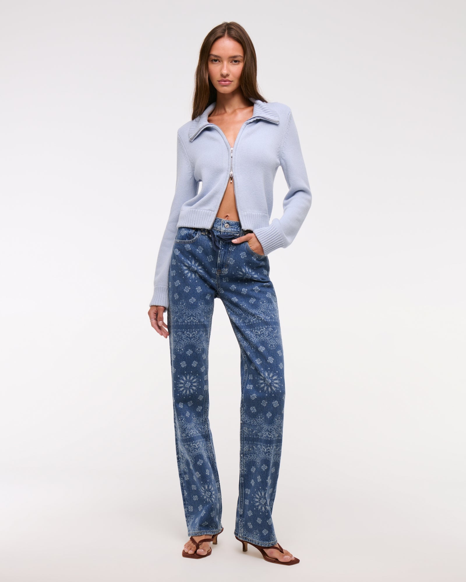 Abercrombie High Rise 90s Relaxed Pony Print Jean