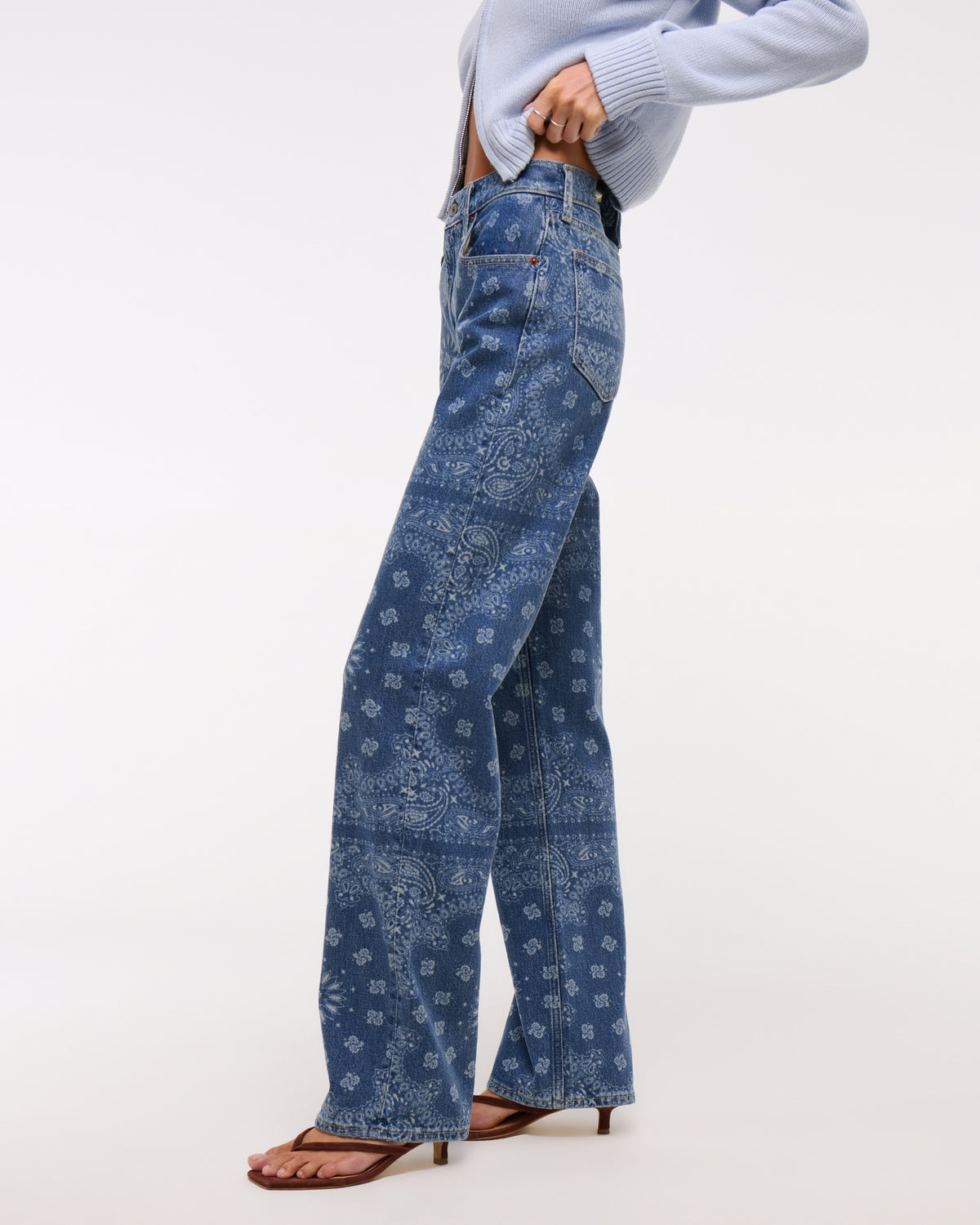 Abercrombie High Rise 90s Relaxed Pony Print Jean