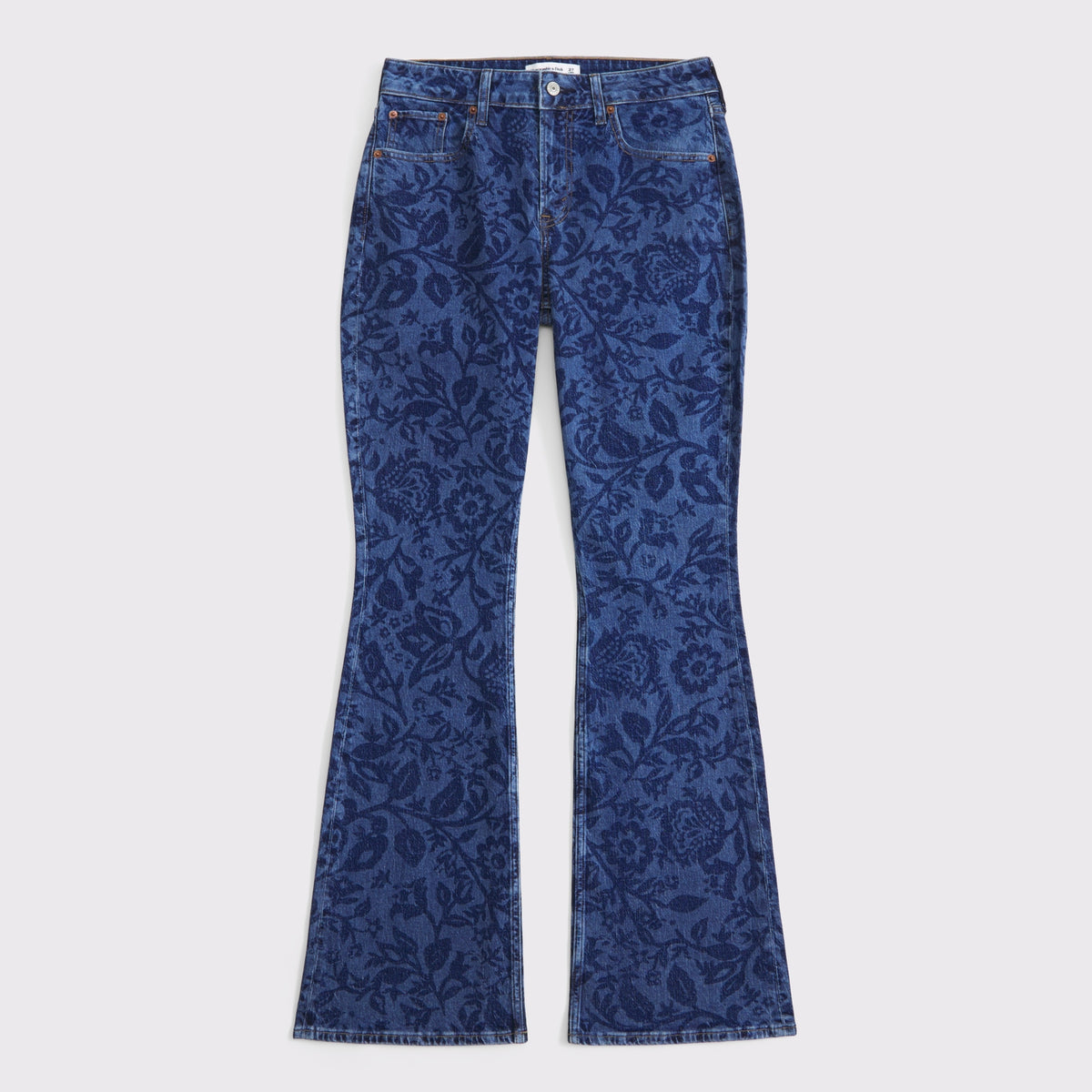 Abercrombie Curve Love Mid Rise Bootcut Frayed Hem Jean