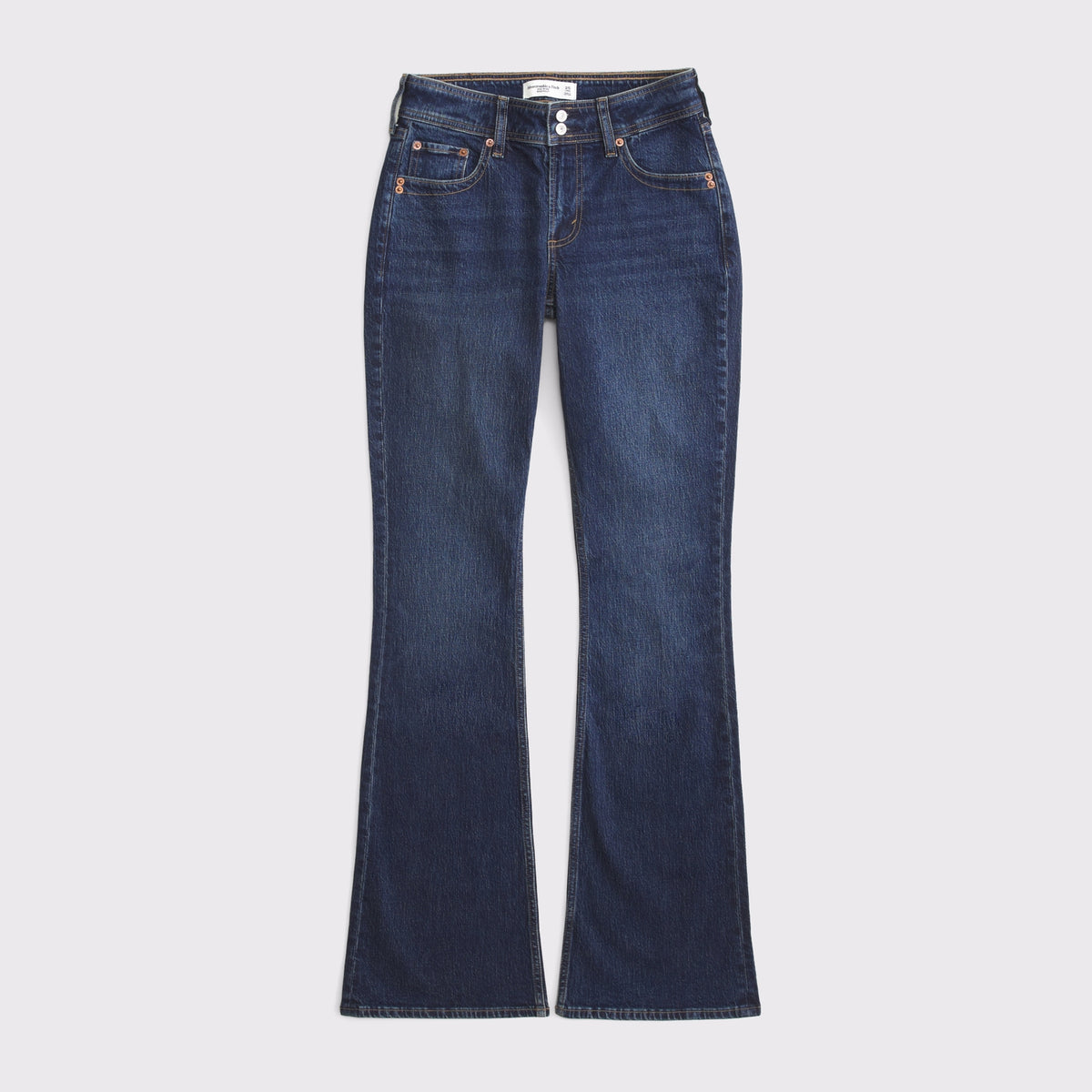 Abercrombie Curve Love Mid Rise Bootcut Frayed Hem Jean