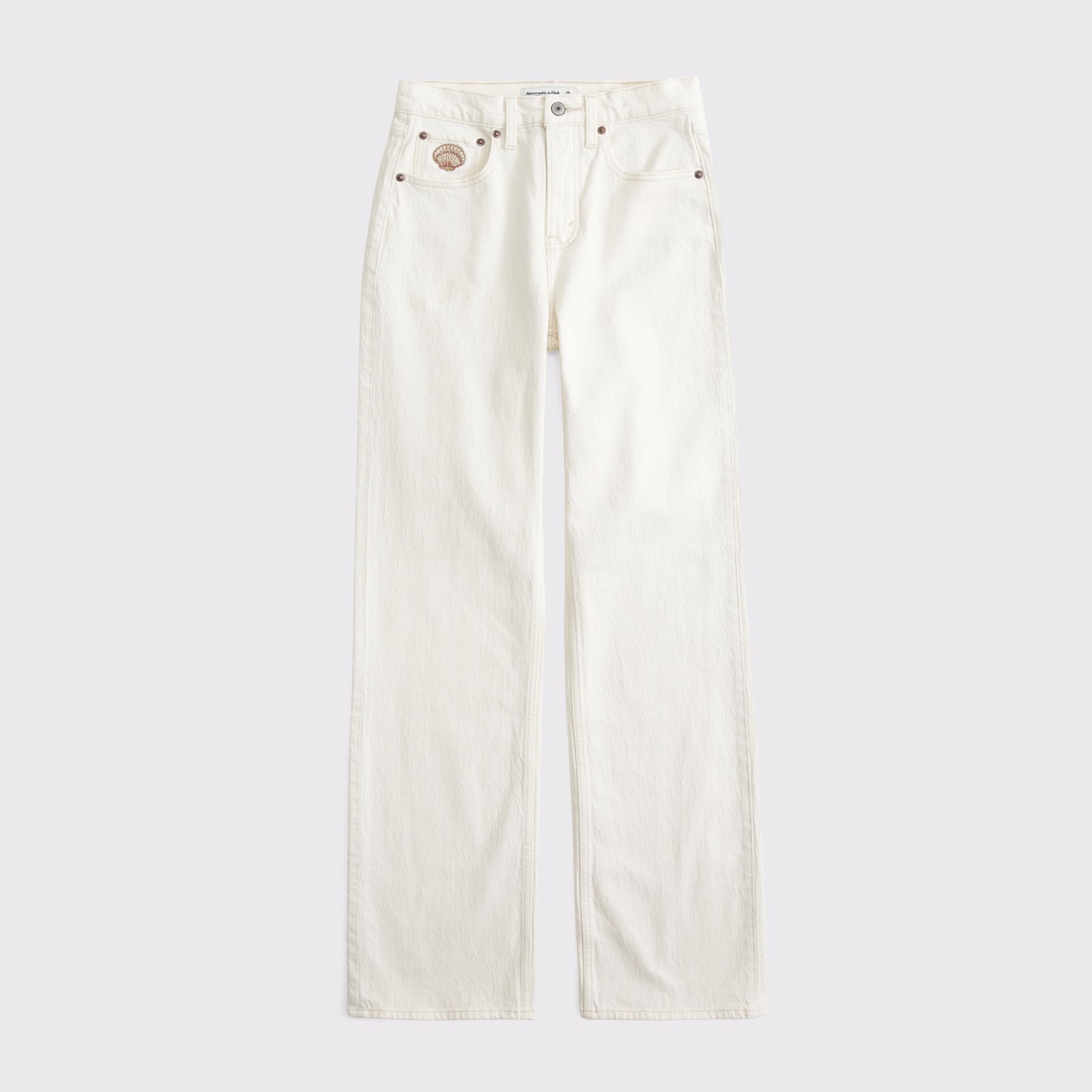 Abercrombie Curve Love High Rise 90s Relaxed Floral Embroidered Jean
