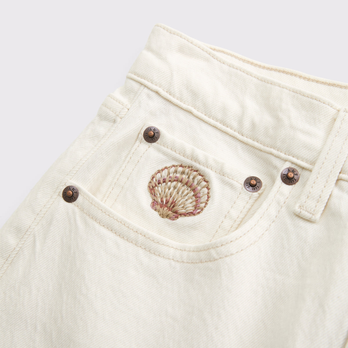 Abercrombie Curve Love High Rise 90s Relaxed Floral Embroidered Jean