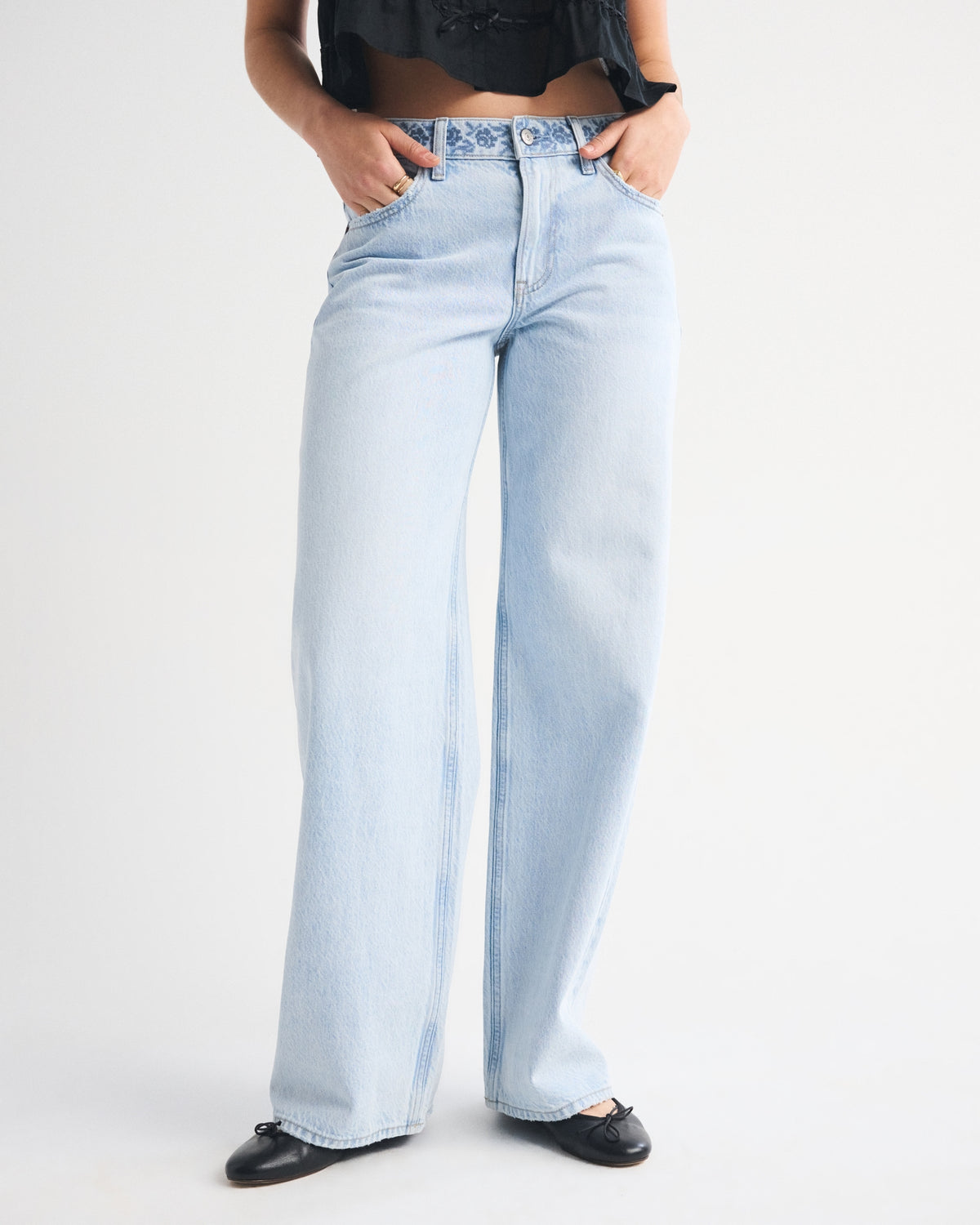 Abercrombie Low Rise Ultra Loose Cuffed Hem Jean