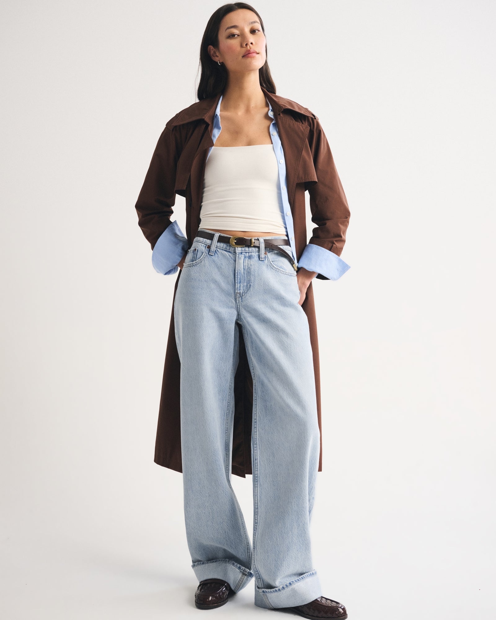 Abercrombie Low Rise Ultra Loose Cuffed Hem Jean