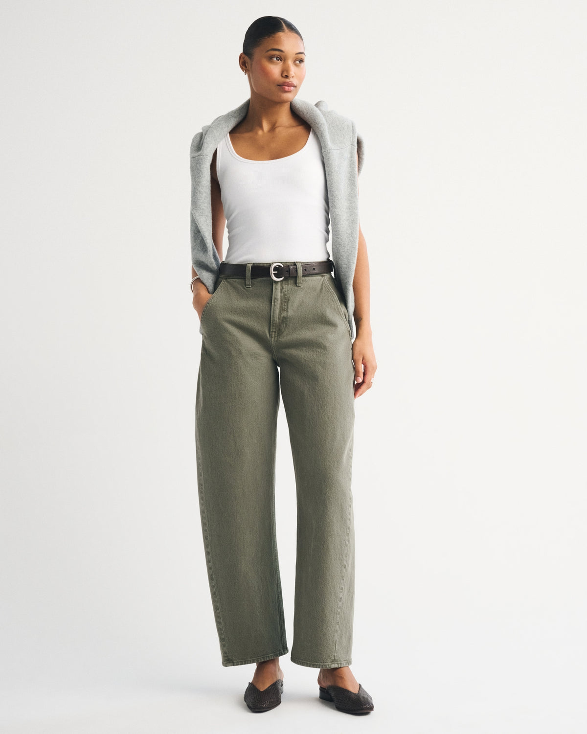 Abercrombie Curve Love High Rise Barrel Jean