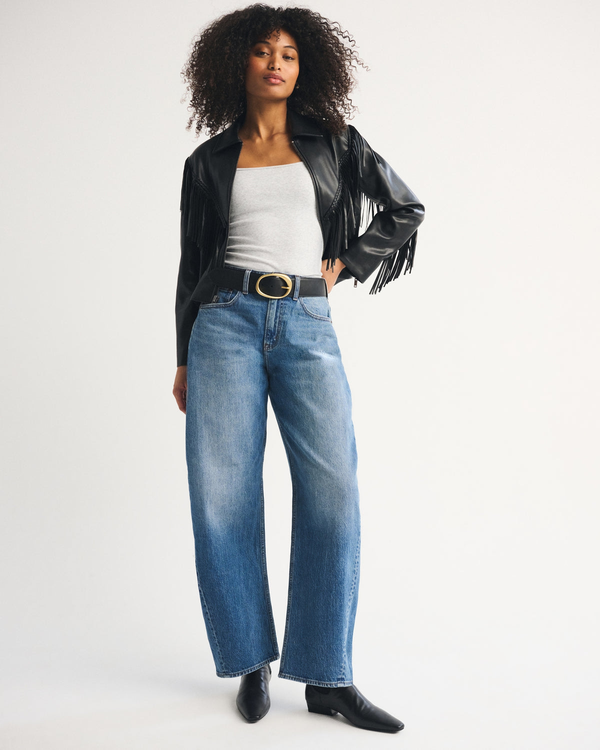 Abercrombie Curve Love High Rise Barrel Jean