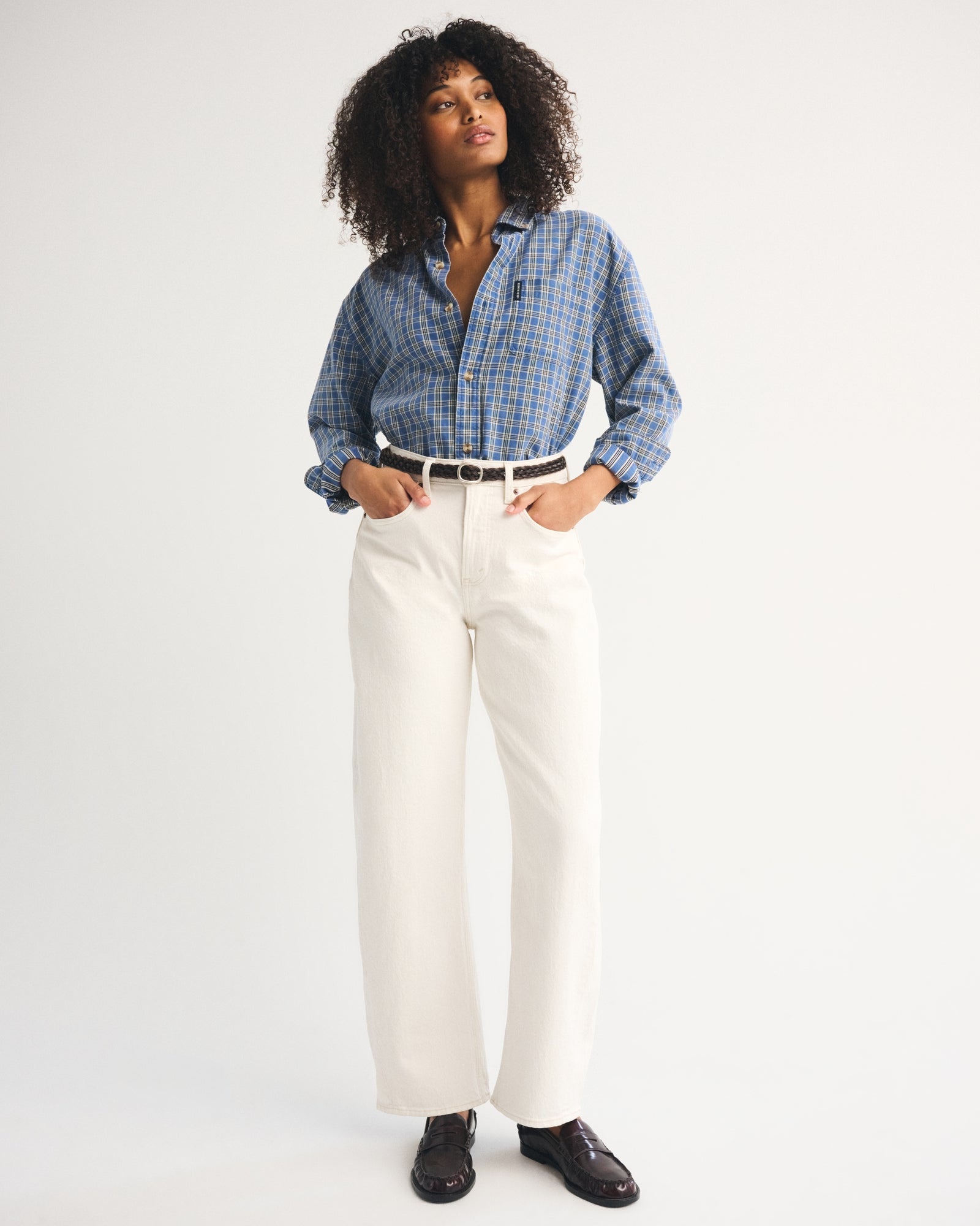 Abercrombie Curve Love High Rise Barrel Jean