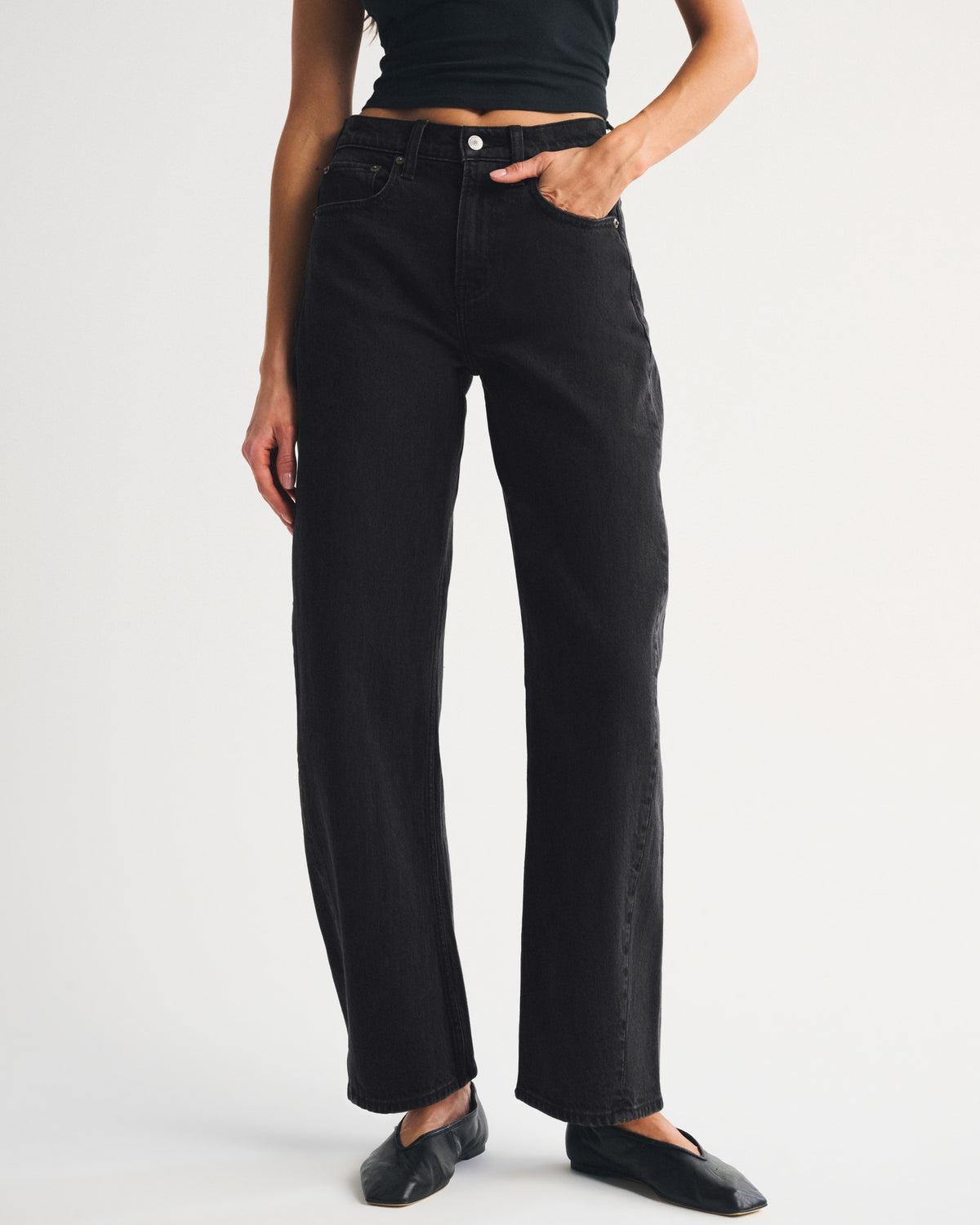 Abercrombie High Rise Barrel Jean