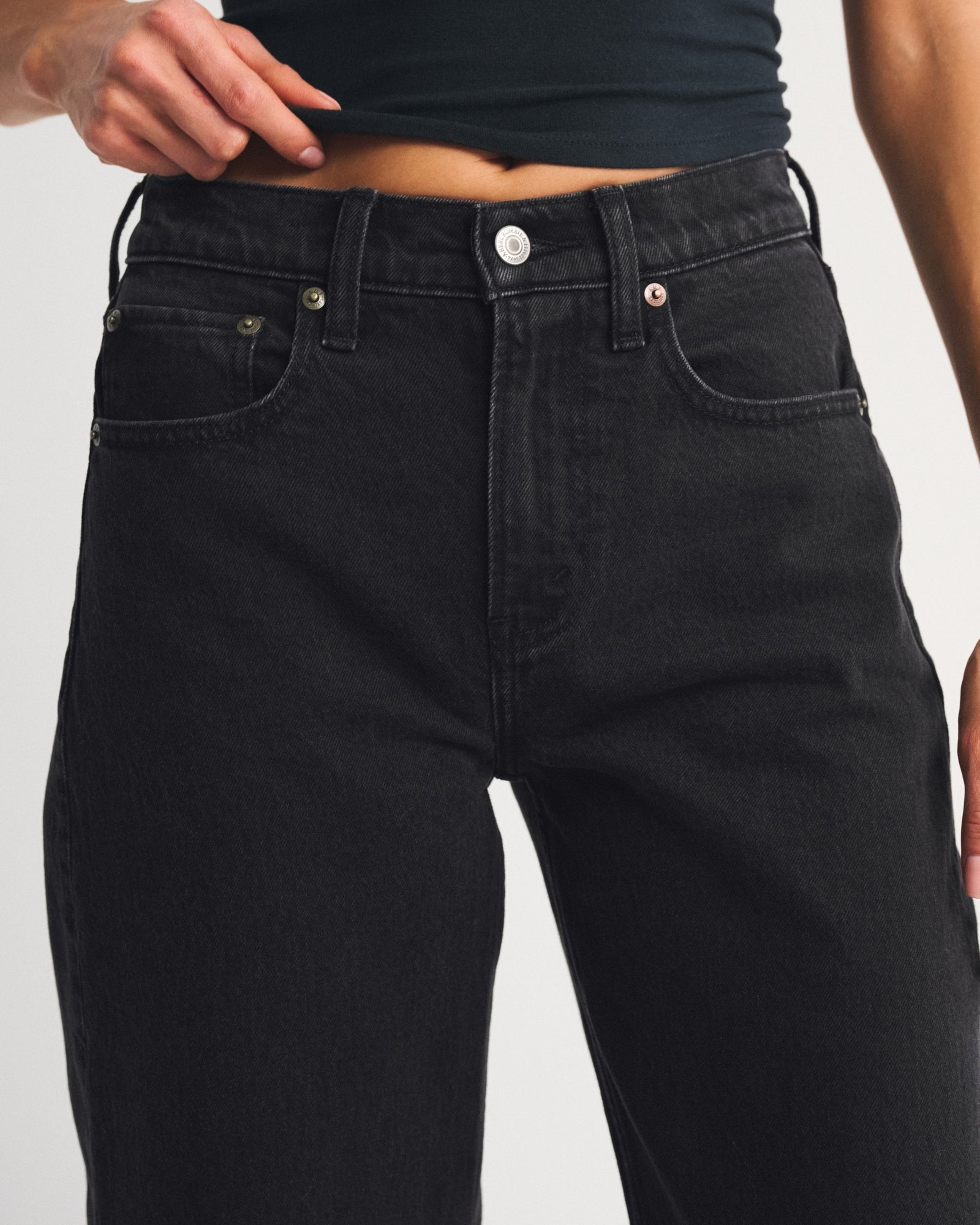 Abercrombie High Rise Barrel Jean