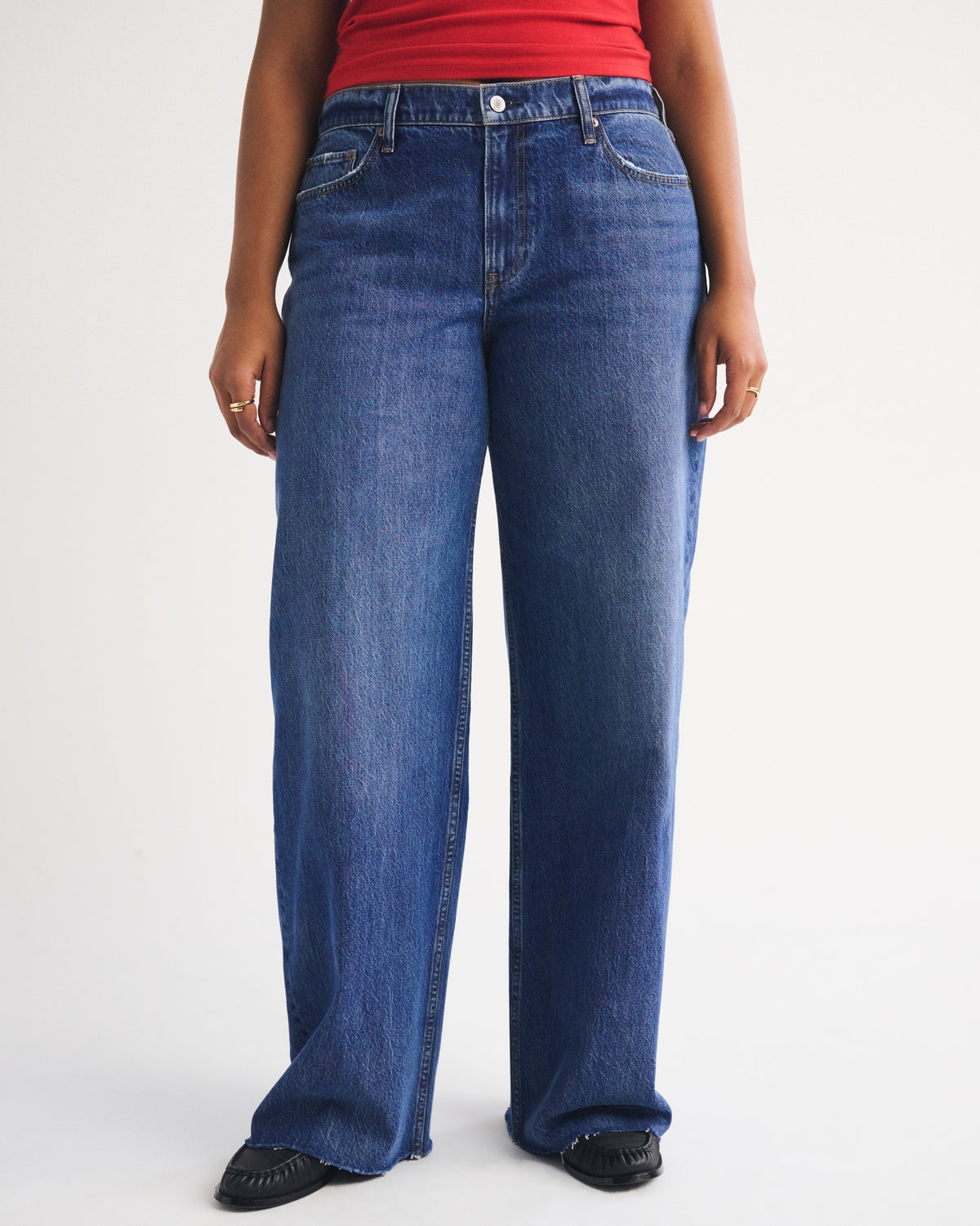 Abercrombie Curve Love Low Rise Ultra Loose Cuffed Hem Jean