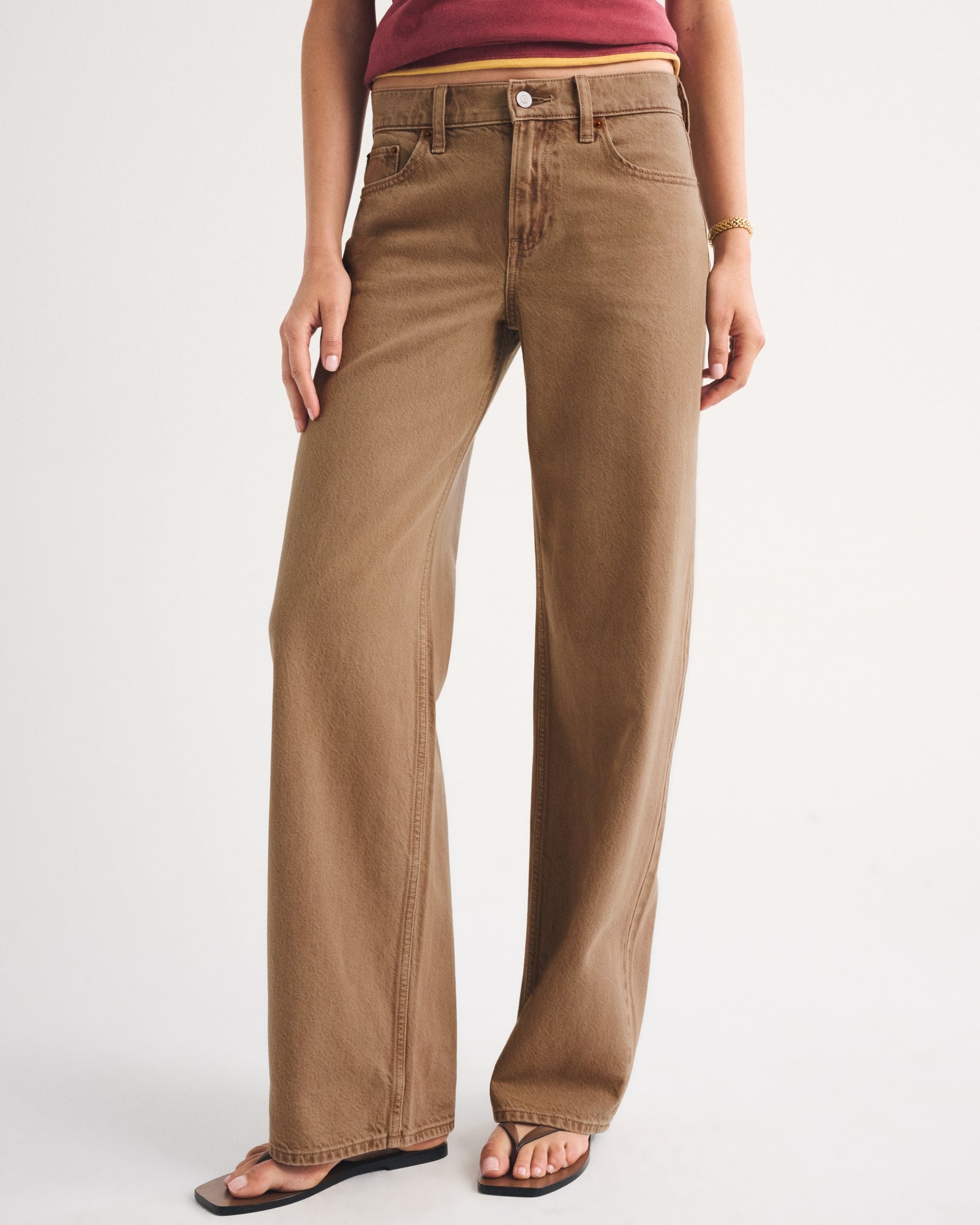 Abercrombie Low Rise Ultra Loose Cuffed Hem Jean
