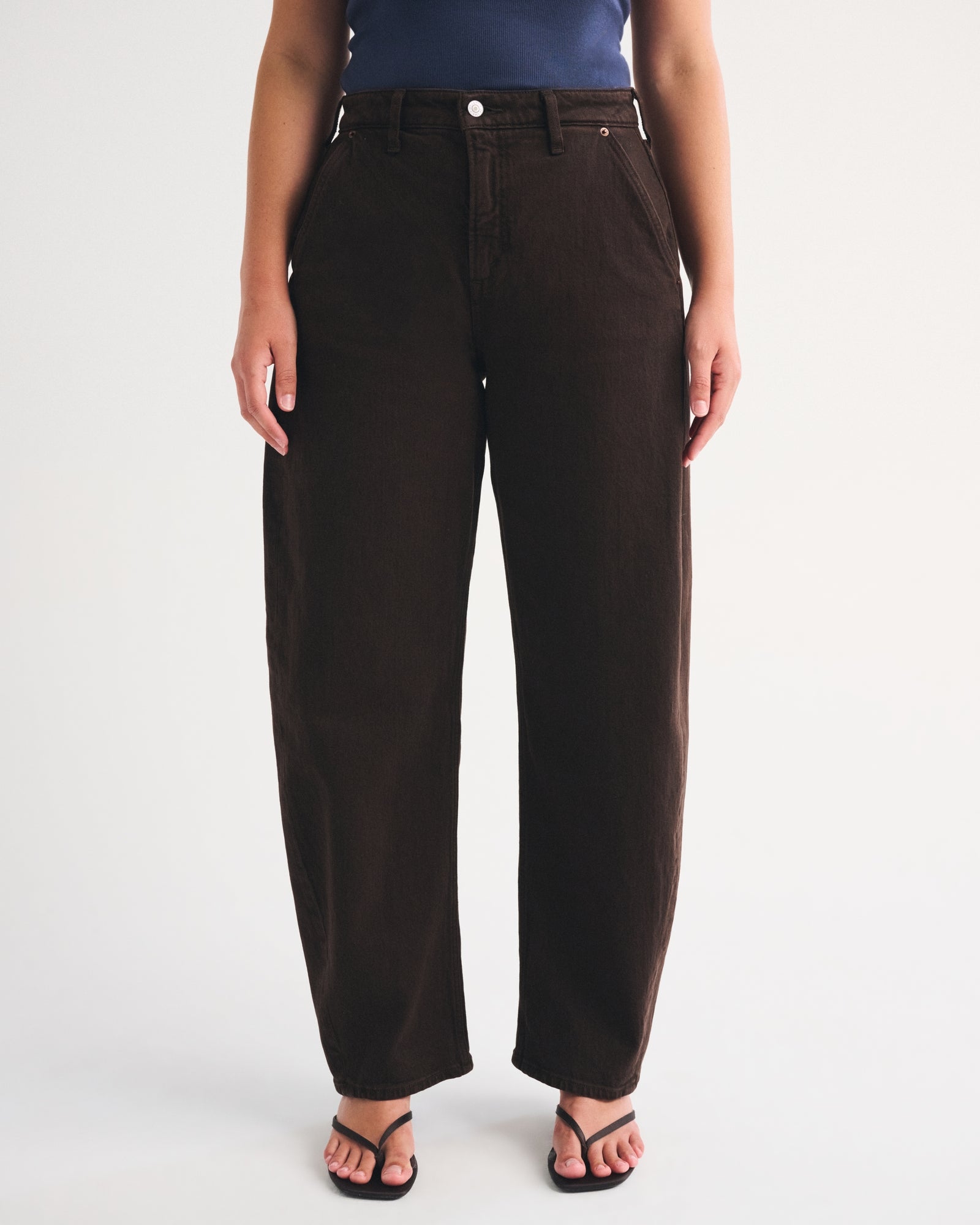 Abercrombie Curve Love High Rise Barrel Jean