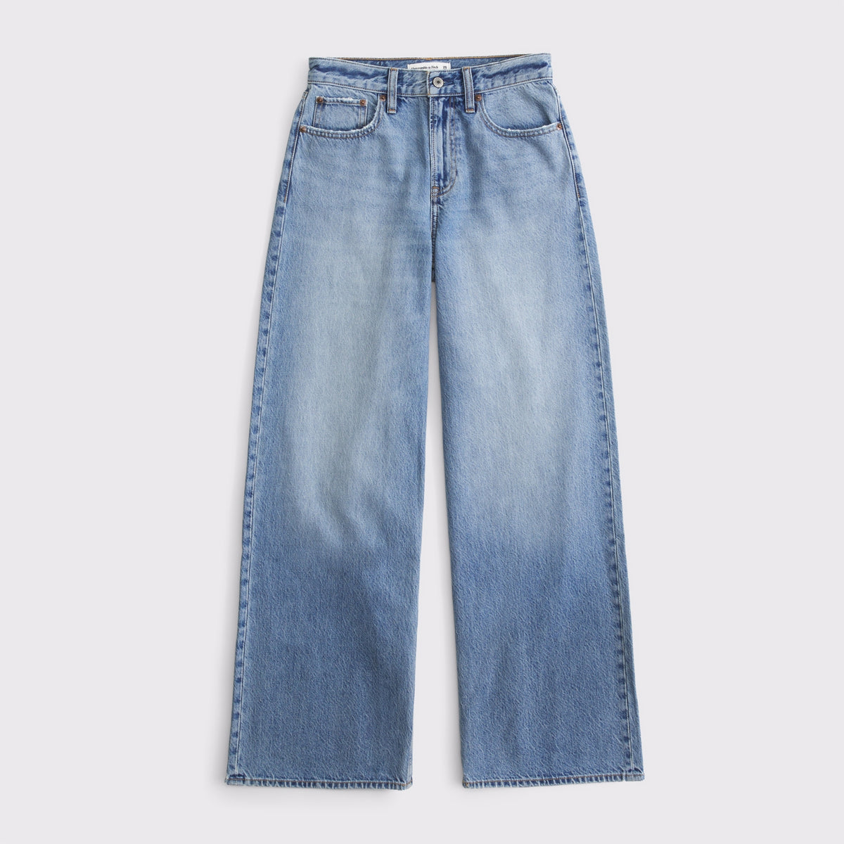 Abercrombie High Rise Wide Leg Fish Embroidered Jean