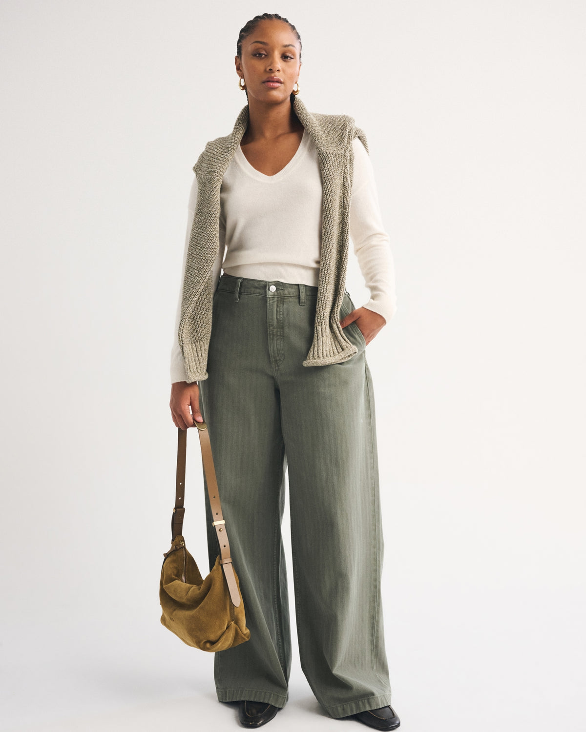 Abercrombie Curve Love High Rise Wide Leg Trouser Jean