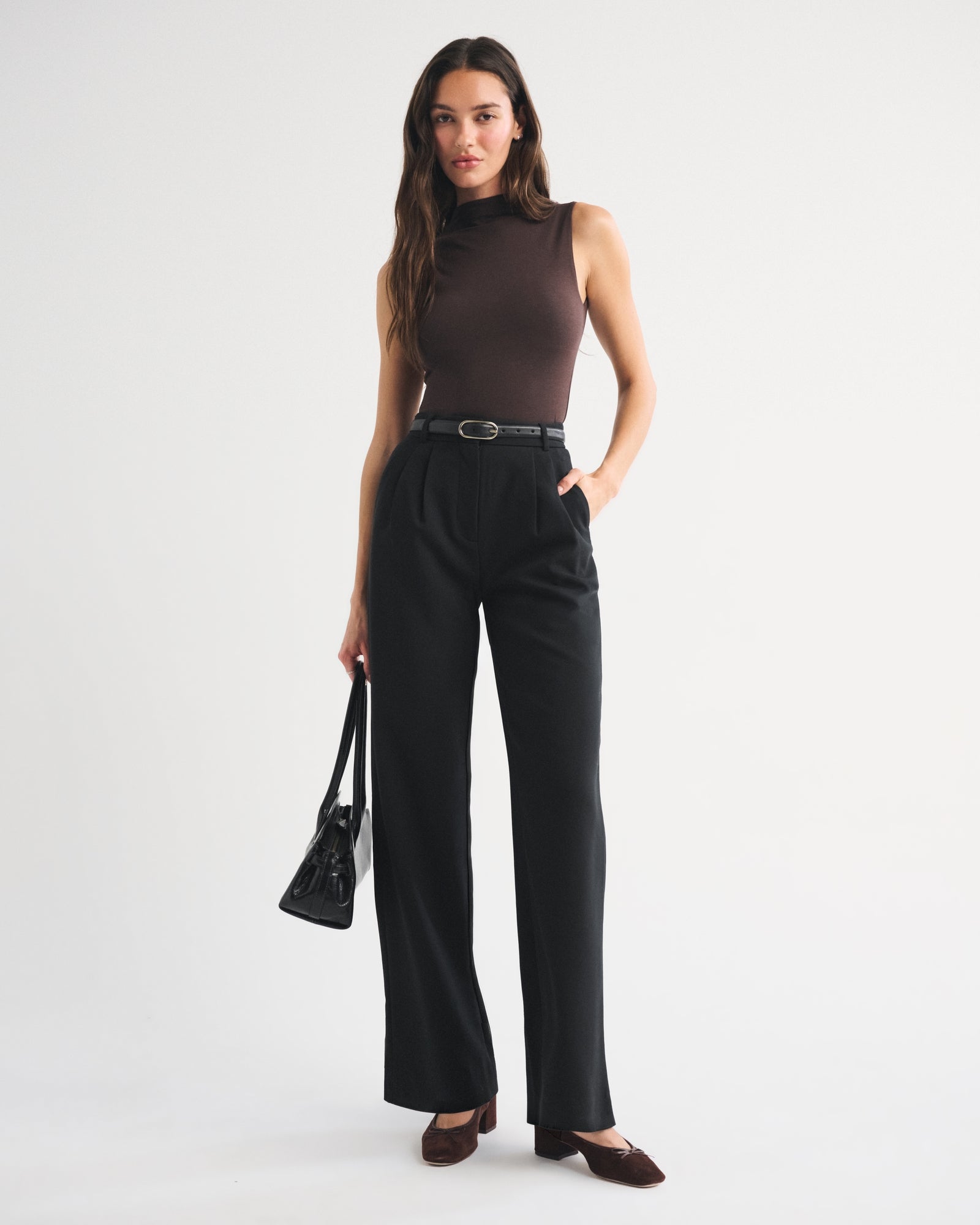 Abercrombie A&F Sloane Tailored Wide Leg Pant