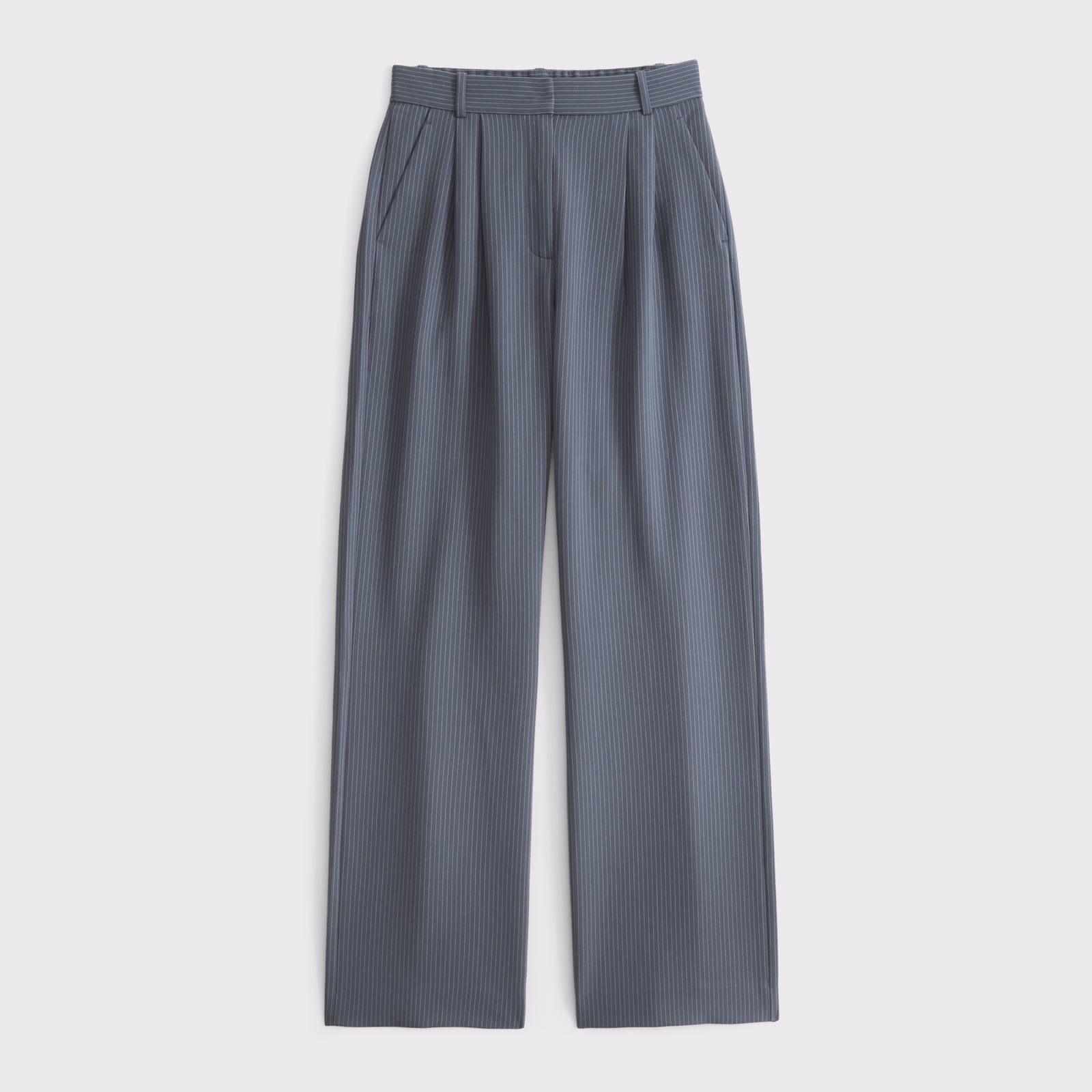 Abercrombie Curve Love A&F Sloane Tailored Hardware Wide Leg Pant