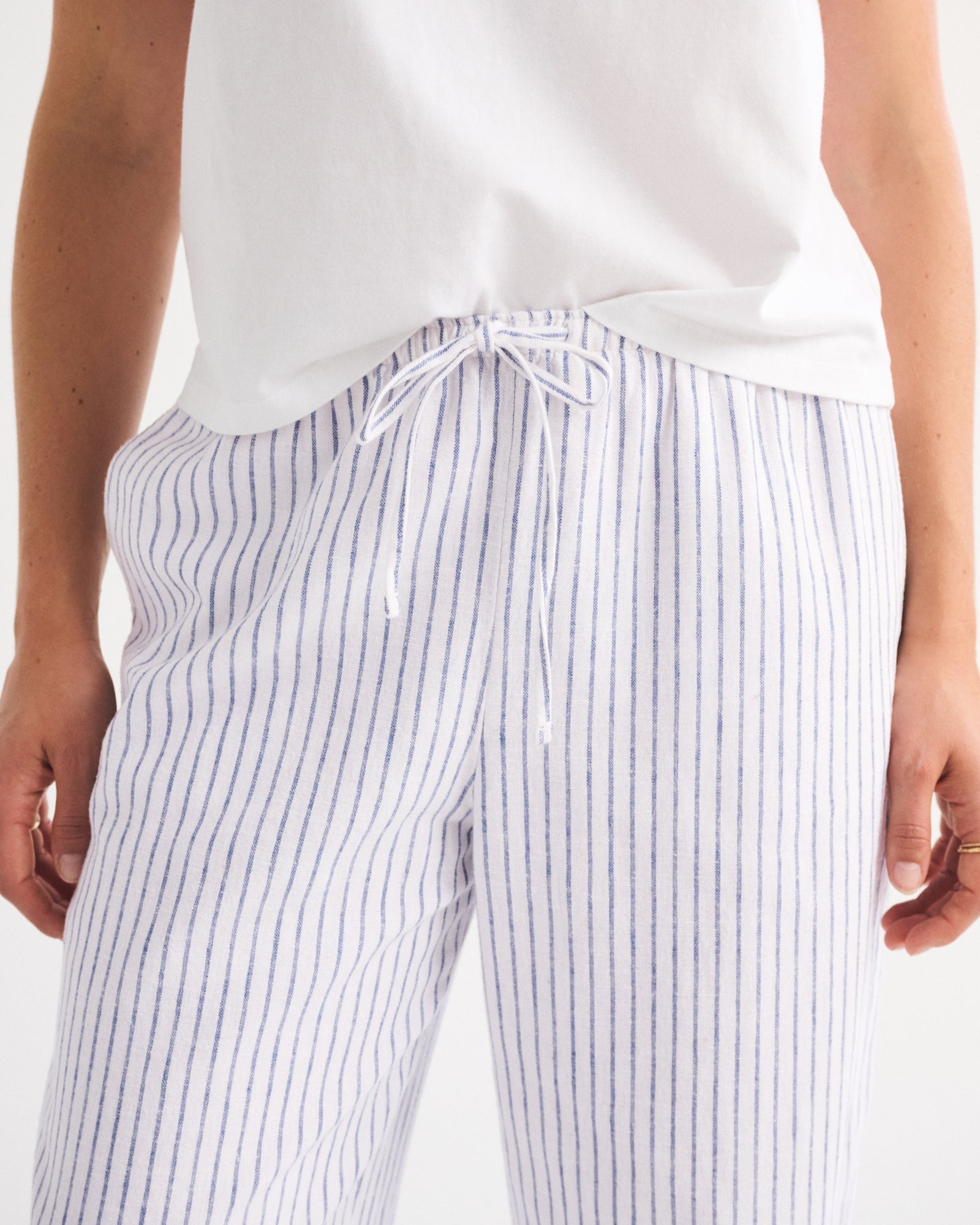 Abercrombie A&F Gemma Linen-Blend Wide Leg Pull-On Pant
