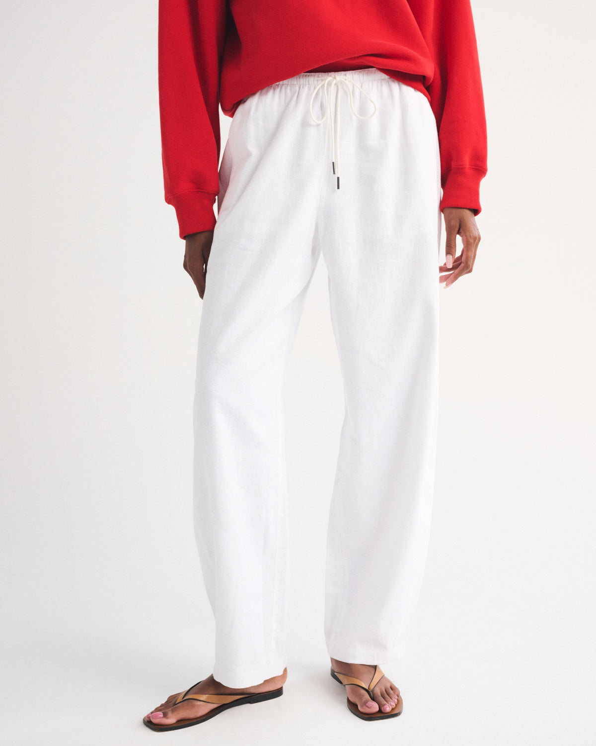 Abercrombie Linen-Blend Barrel Pull-On Pant