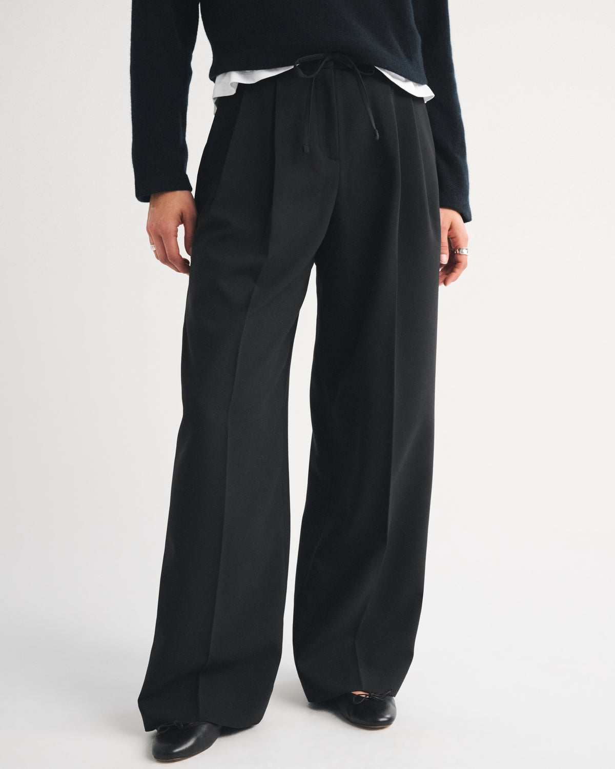 Abercrombie A&F Sloane Tailored Wide Leg Pull-On Pant