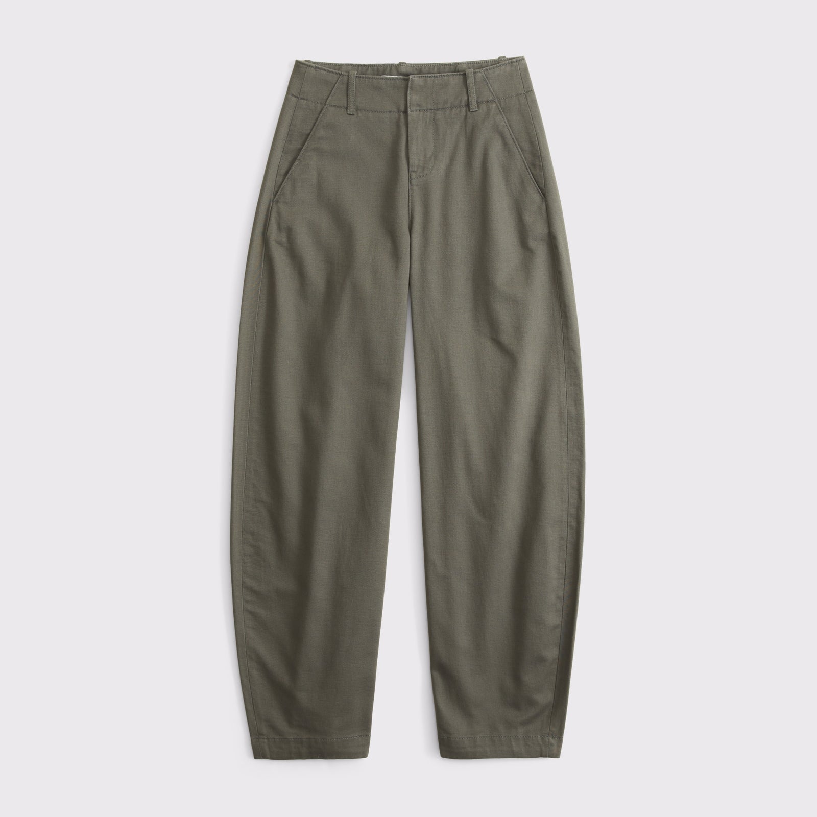 Abercrombie 100% Cotton High Rise Chino Barrel Pant