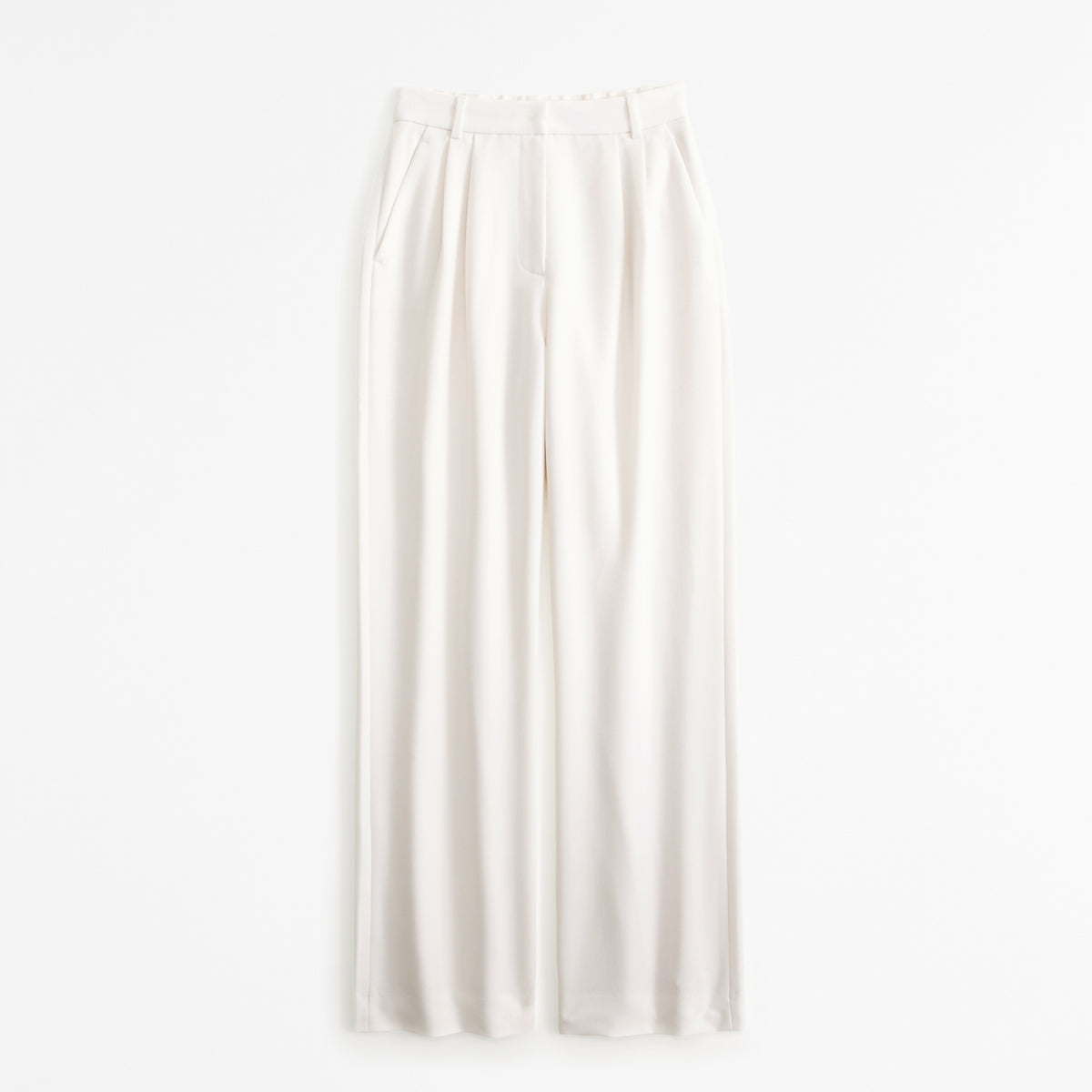 Abercrombie Curve Love A&F Sloane Tailored Hardware Wide Leg Pant