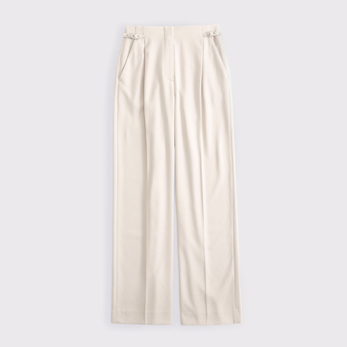 Abercrombie Curve Love A&F Sloane Tailored Hardware Wide Leg Pant