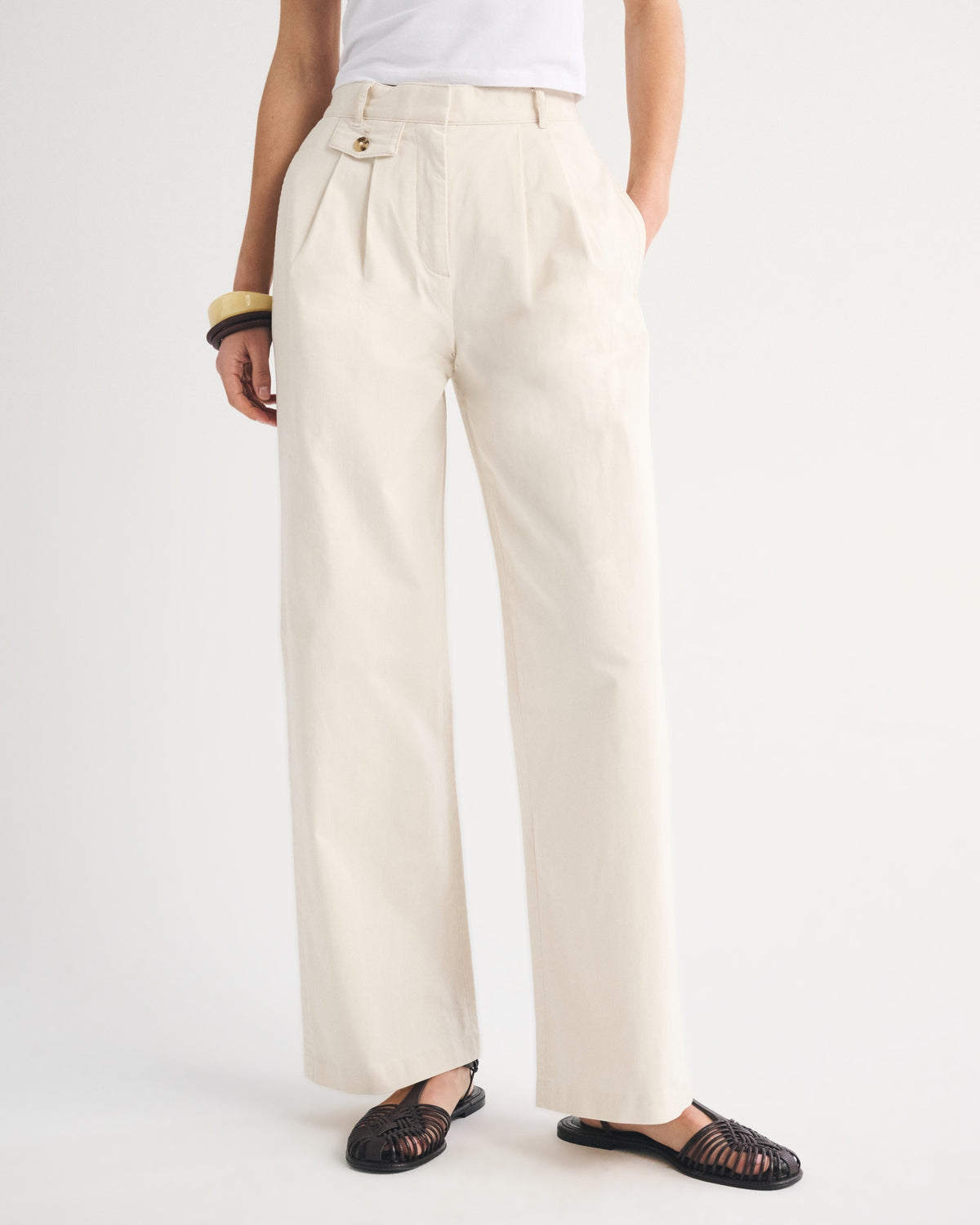Abercrombie A&F Sloane Chino Tailored Wide Leg Pant