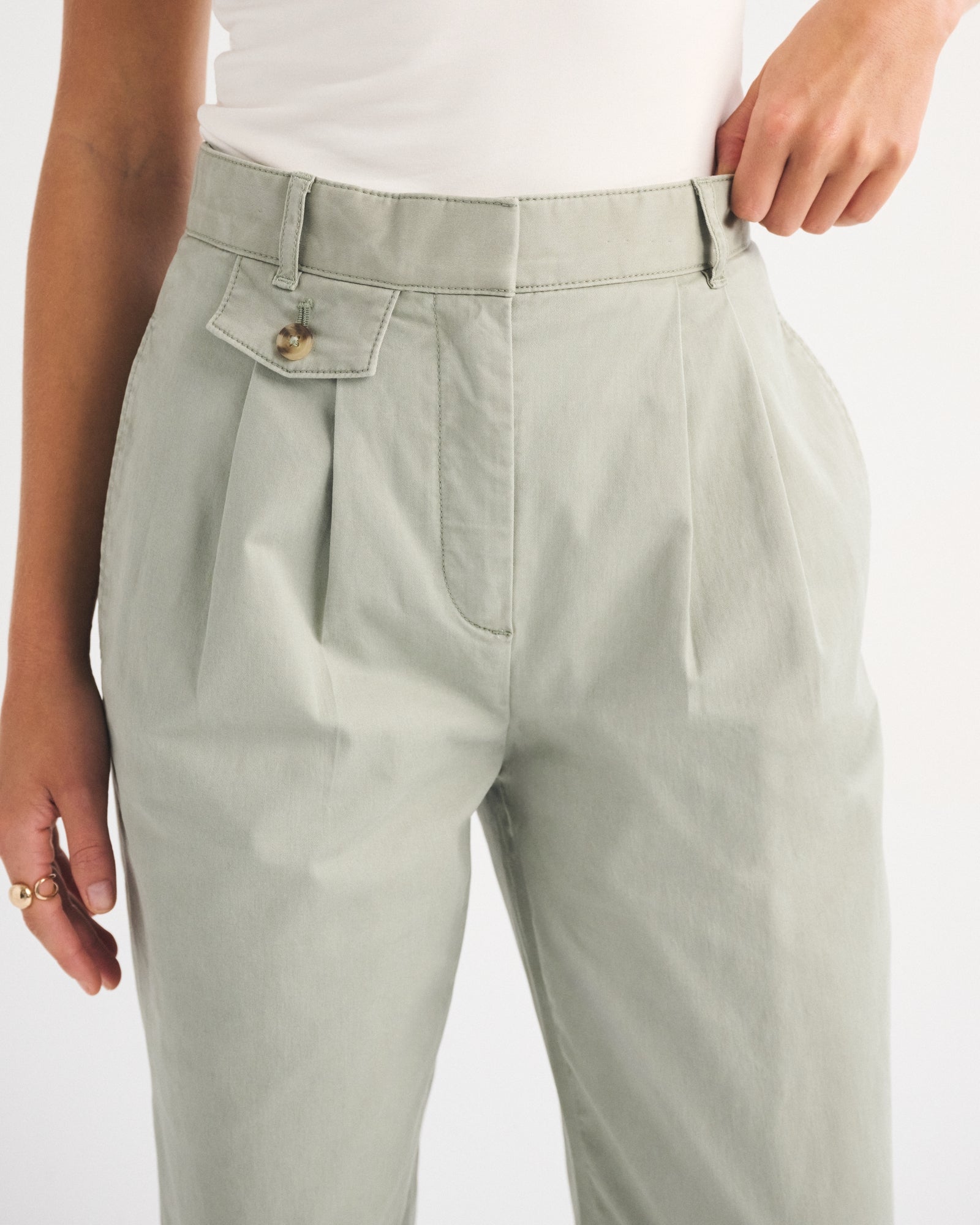 Abercrombie A&F Sloane Chino Tailored Wide Leg Pant