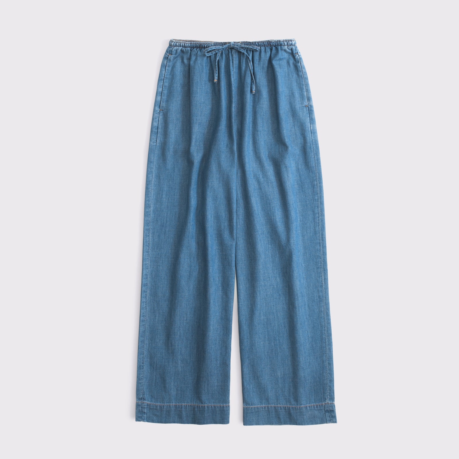 Abercrombie A&F Gemma Chambray Wide Leg Pull-On Pant