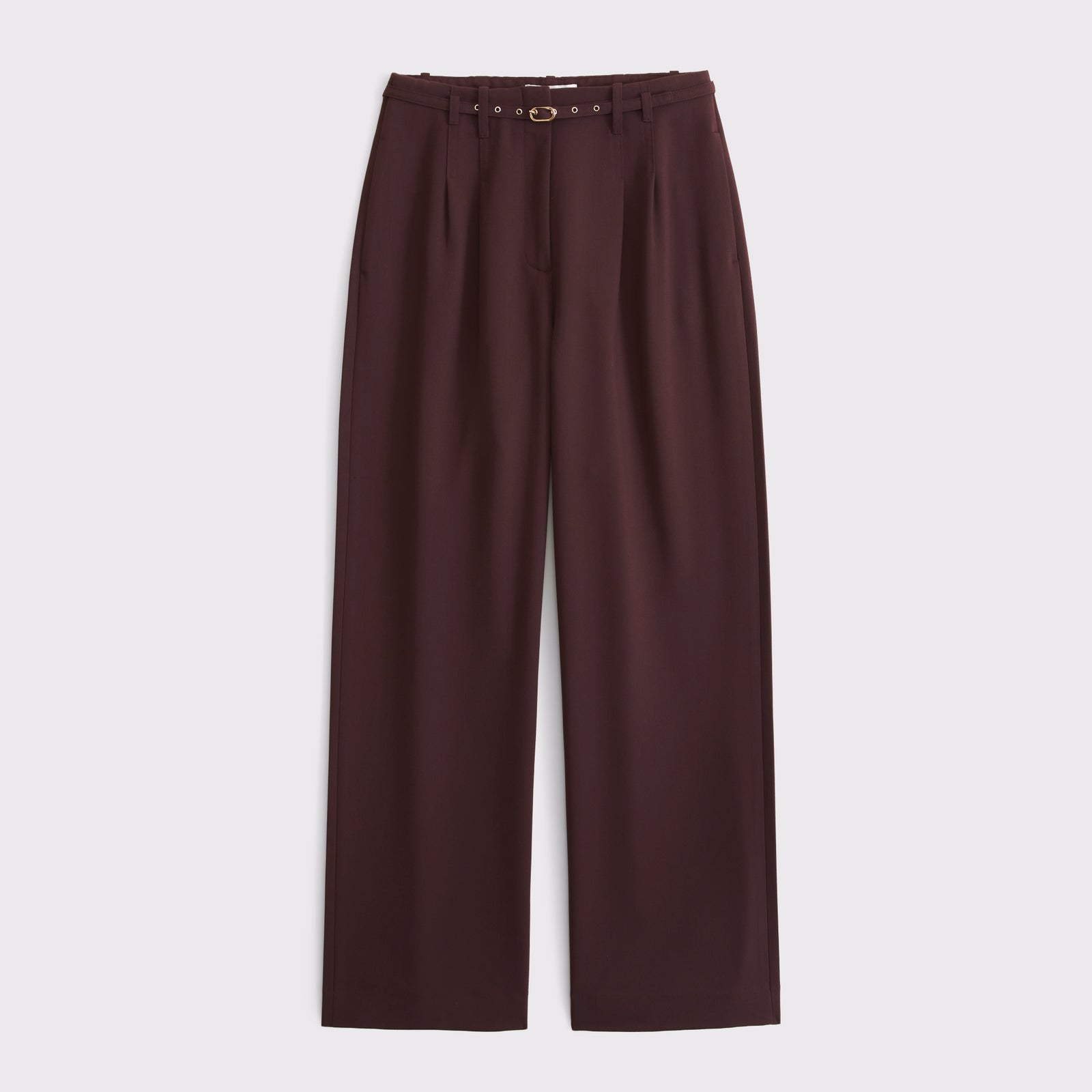 Abercrombie Curve Love A&F Sloane Tailored Hardware Wide Leg Pant