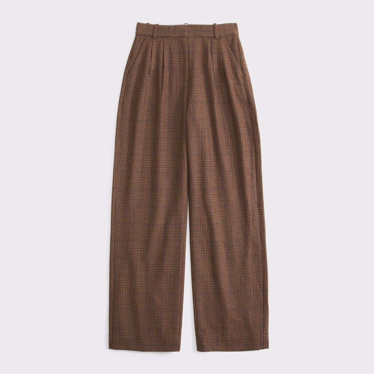 Abercrombie Curve Love A&F Sloane Wool-Blend Tailored Wide Leg Pant