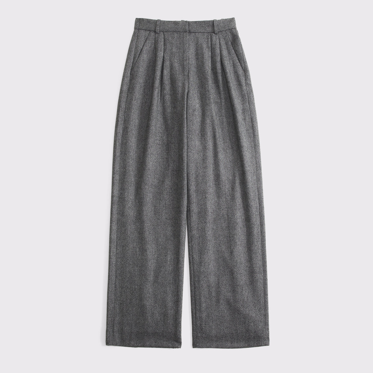 Abercrombie Curve Love A&F Sloane Wool-Blend Tailored Wide Leg Pant