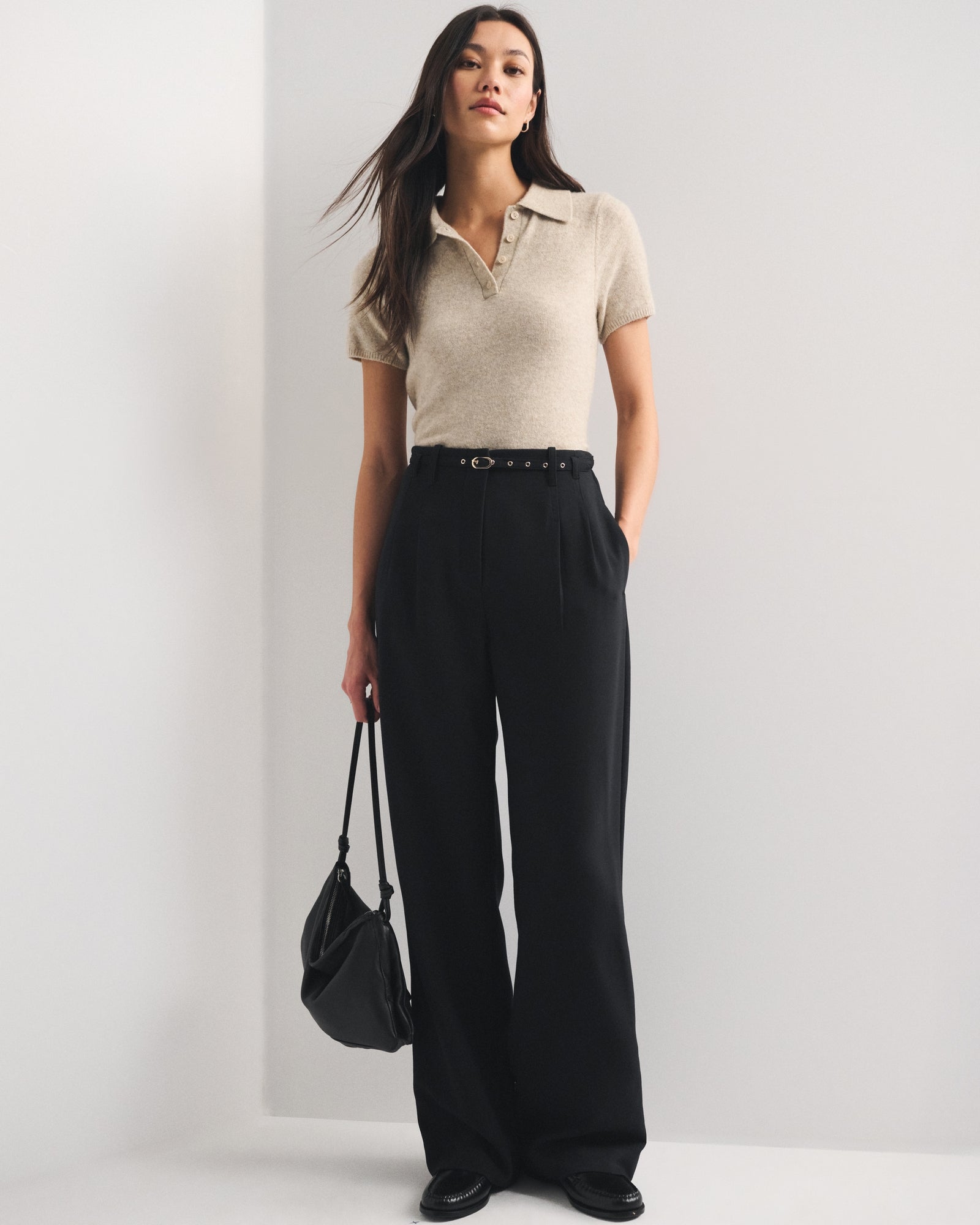 Abercrombie A&F Sloane Tailored Wide Leg Pant
