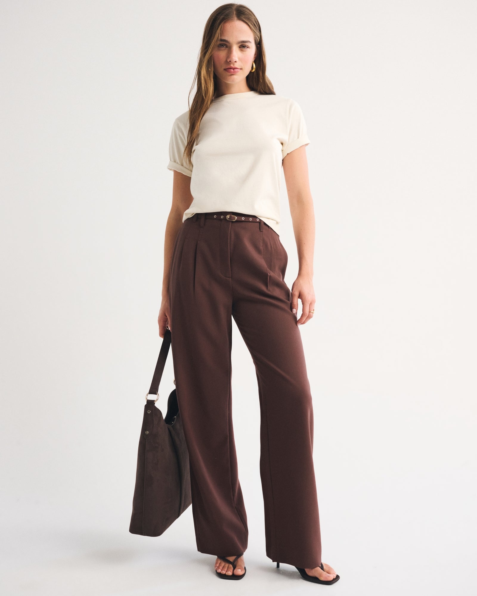 Abercrombie A&F Sloane Tailored Wide Leg Pant