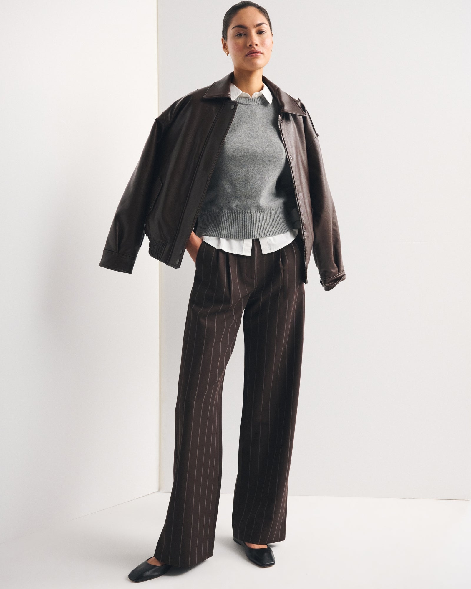 Abercrombie A&F Sloane Tailored Wide Leg Pant